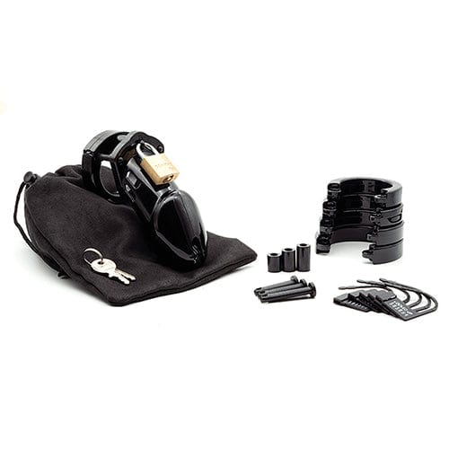 CBX - CB-6000 3 1/4" Chastity Cock Cage and Lock Set (Black) - Plastic Cock Cage (Non Vibration) Durio.sg