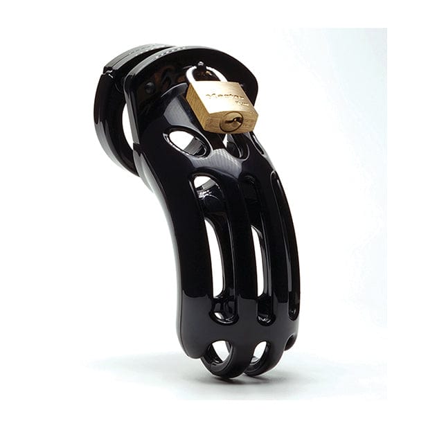 CBX - The Curve 3 3/4" Curved Cock Cage and Lock Chastity Set (Black) - Plastic Cock Cage (Non Vibration) Durio.sg