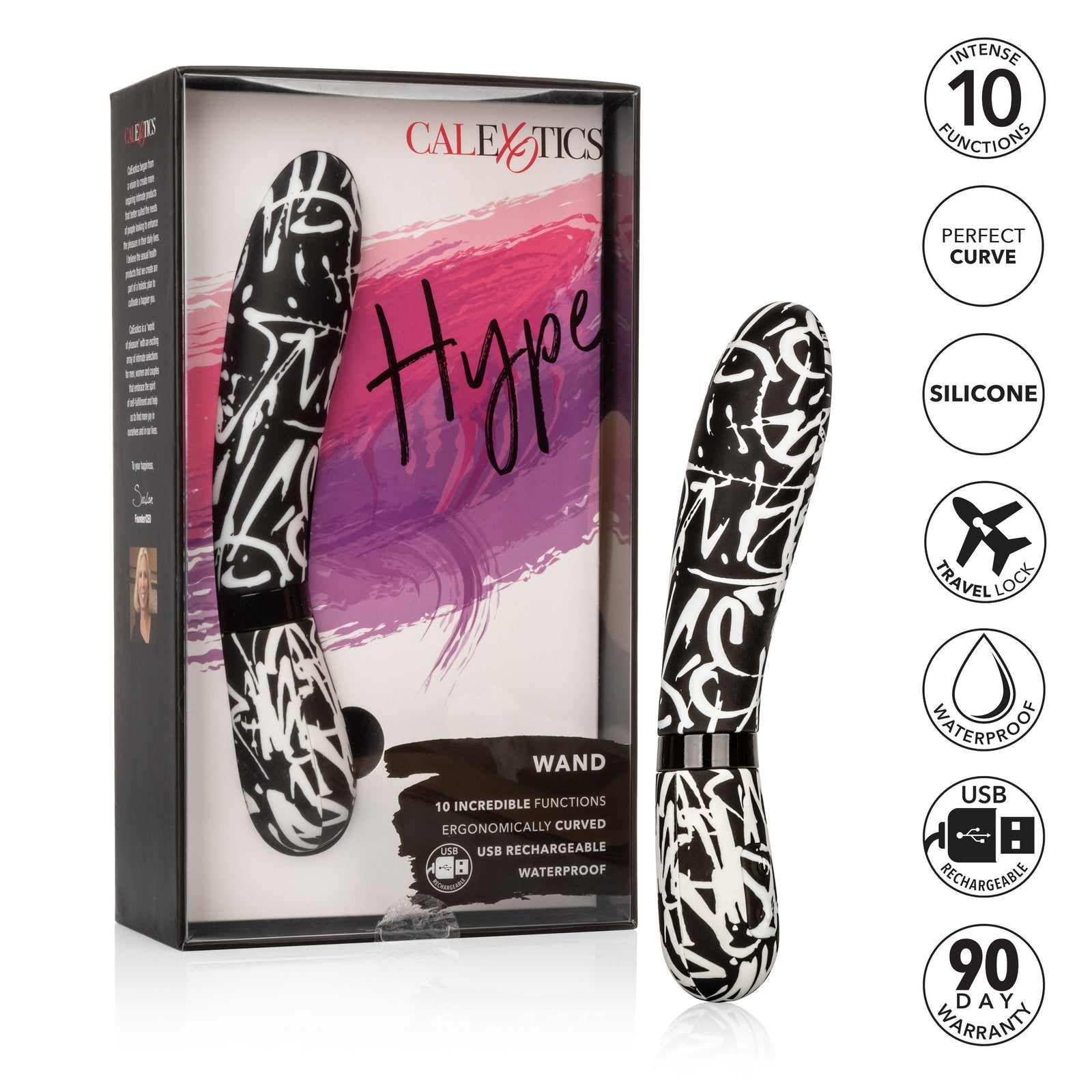 Calexotics - Hype Wand G Spot Vibrator (Multicolor) - G Spot Dildo (Vibration) Rechargeable Durio.sg
