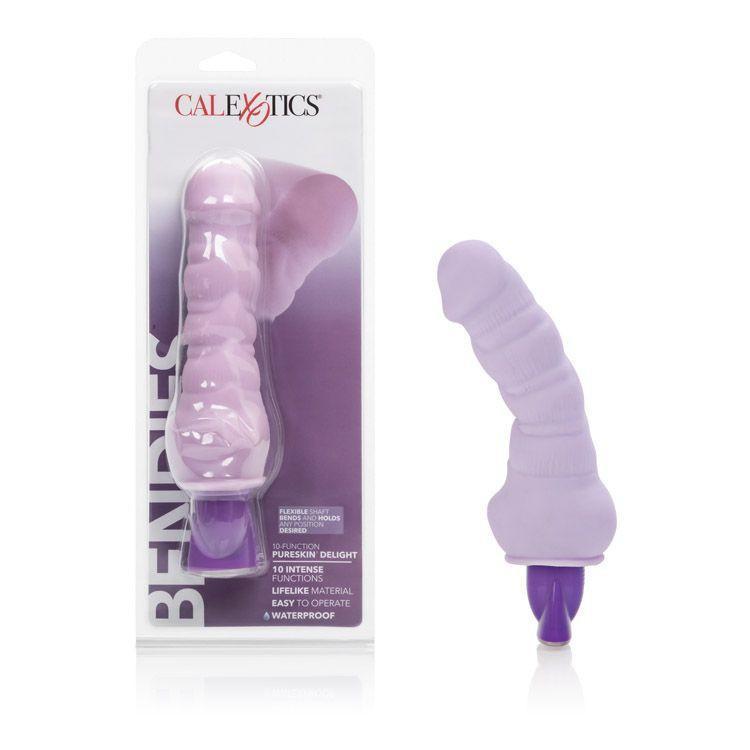 California Exotics - 10-Function Pure Bendie Vibrator (violet) - Non Realistic Dildo w/o suction cup (Vibration) Non Rechargeable Durio.sg