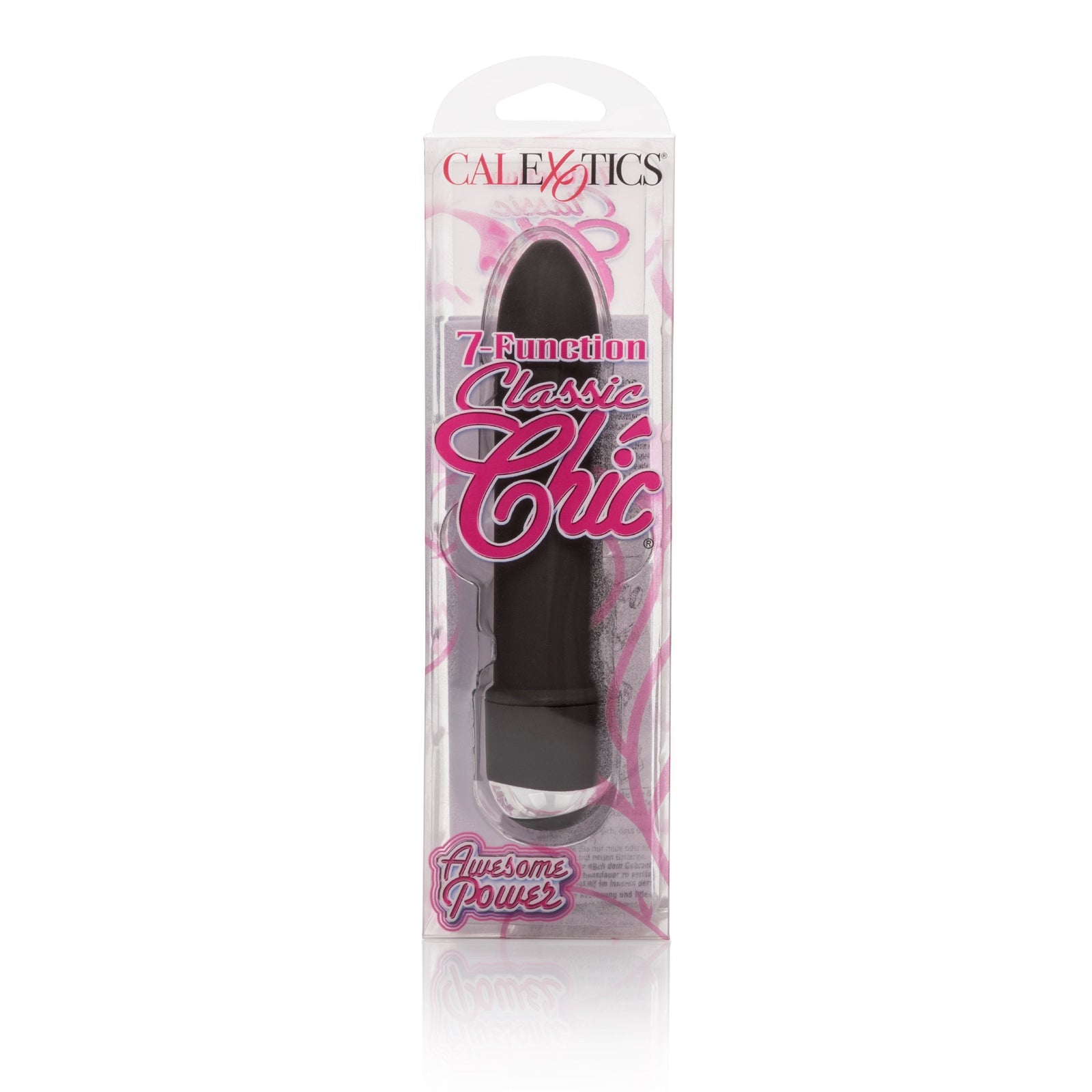 California Exotics - 7 Function Classic Chic Awesome Power Mini Vibrator (Black) - Non Realistic Dildo w/o suction cup (Vibration) Non Rechargeable Durio.sg