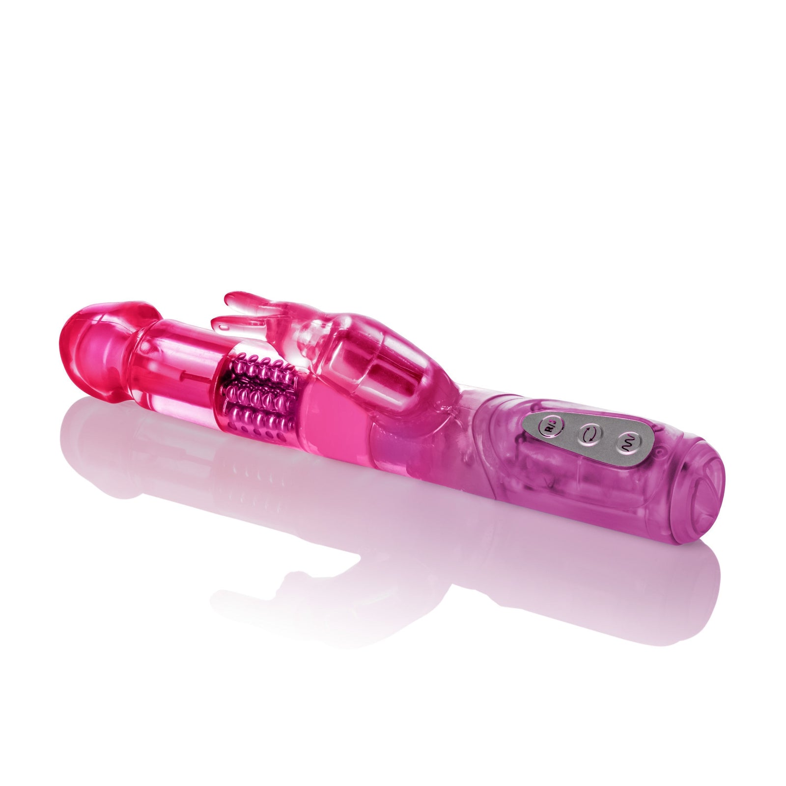 California Exotics - 7 Function Jack Rabbit 5 Rows Intermediate Vibrator (Pink) - Rabbit Dildo (Vibration) Non Rechargeable Durio.sg