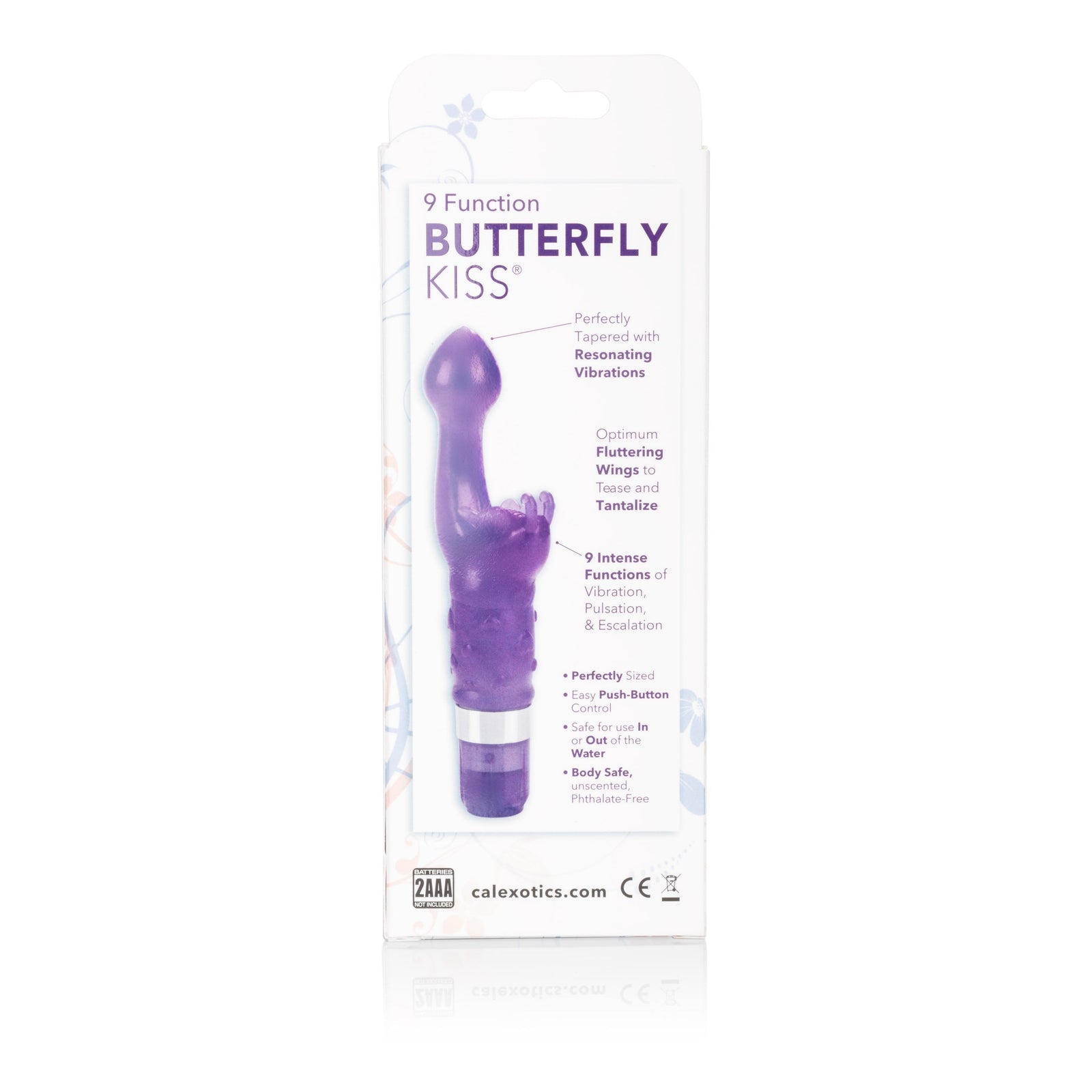 California Exotics - 9 Function Butterfly Kiss Platinum Edition Clit Massager (Purple) - Clit Massager (Vibration) Non Rechargeable Durio.sg