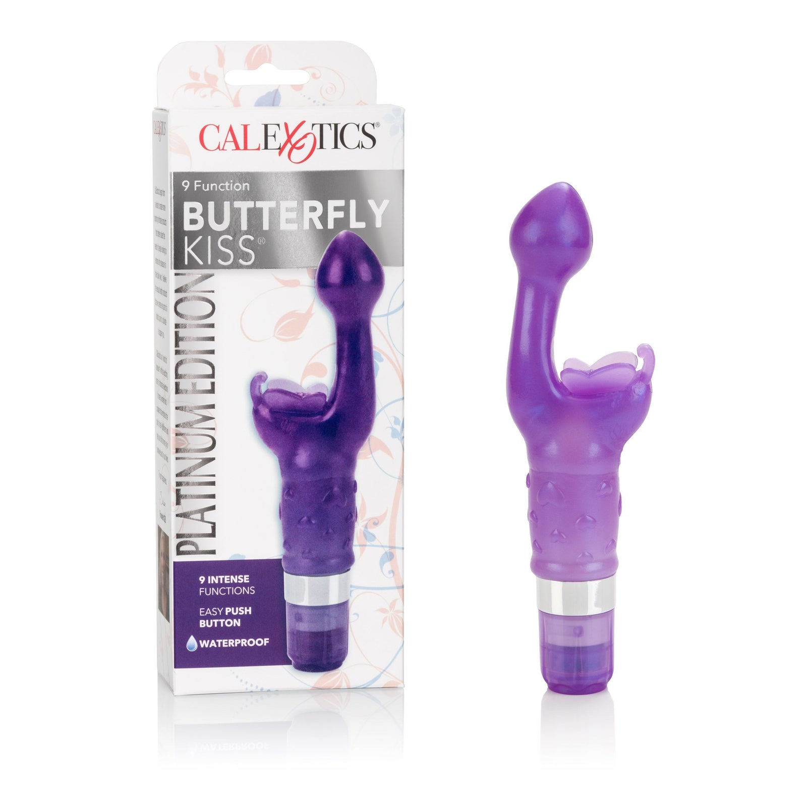 California Exotics - 9 Function Butterfly Kiss Platinum Edition Clit Massager (Purple) - Clit Massager (Vibration) Non Rechargeable Durio.sg