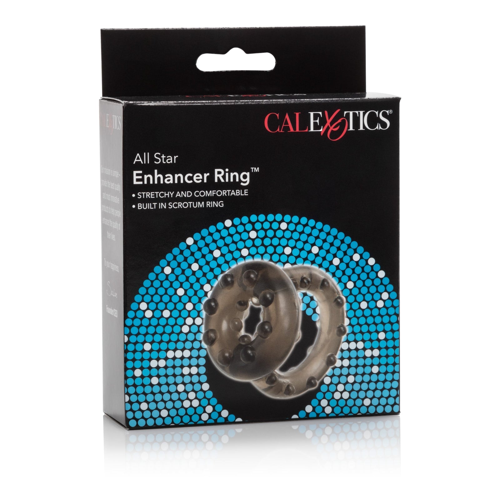 California Exotics - All Star Enhancer Cock Ring (Black) - Rubber Cock Ring (Non Vibration) Durio.sg