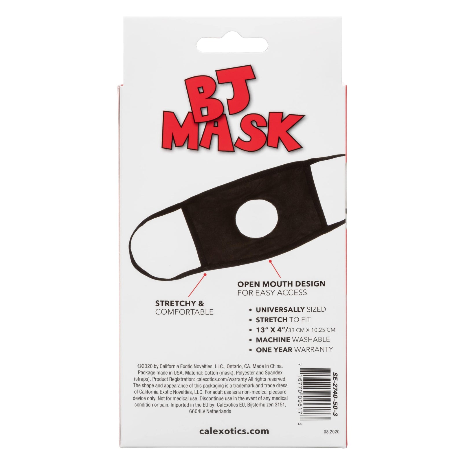 California Exotics - BJ Blowjob Mask Costume Accessory O/S (Black) - Clothing Accessories Durio.sg