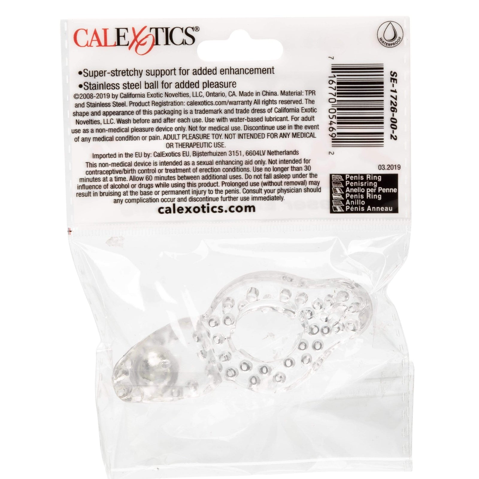 California Exotics - Basic Essentials Teaser Enhancer Cock Ring (Clear) - Rubber Cock Ring (Non Vibration) Durio.sg