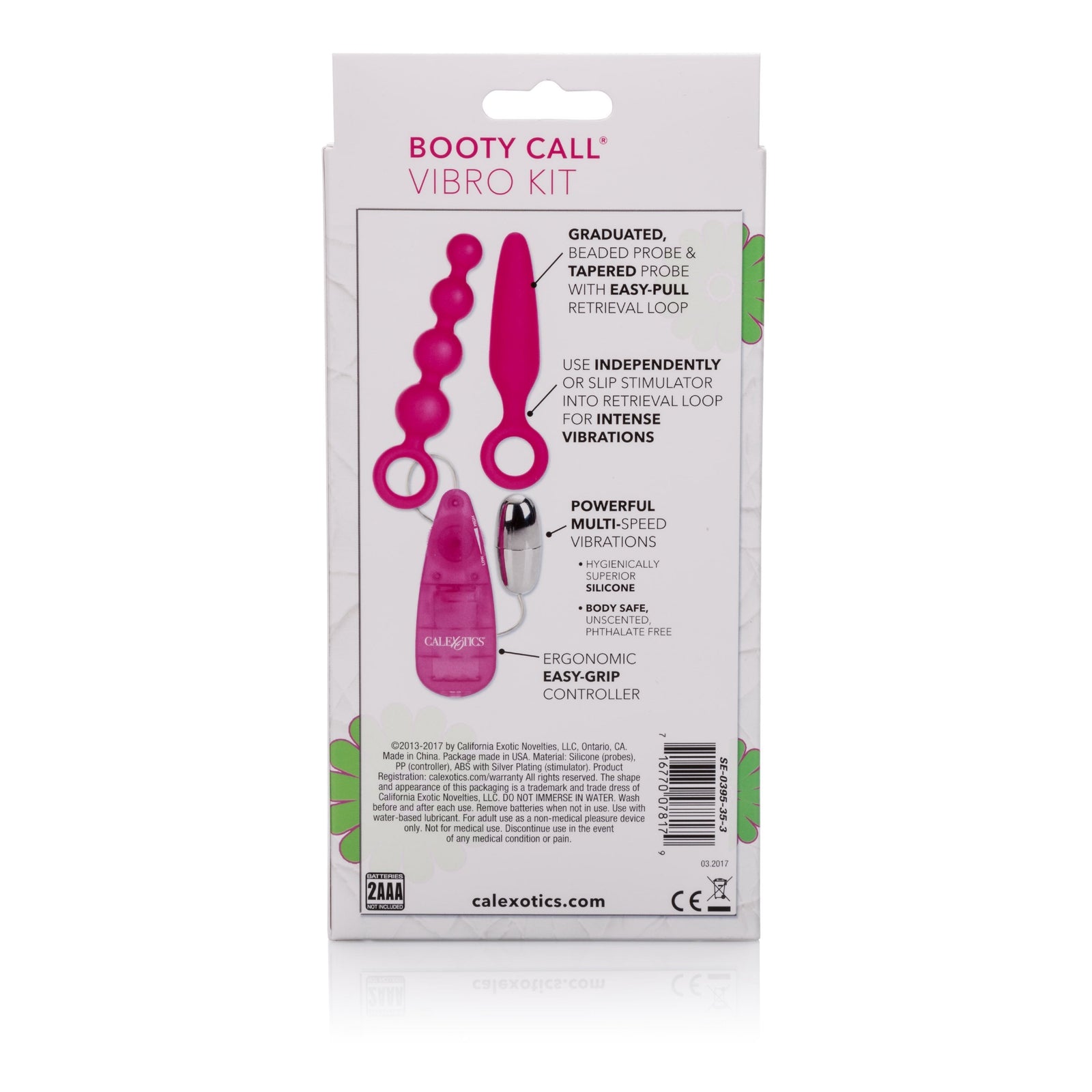 California Exotics - Booty Call Prostate Massager Vibro Kit (Pink) - Prostate Massager (Vibration) Non Rechargeable Durio.sg