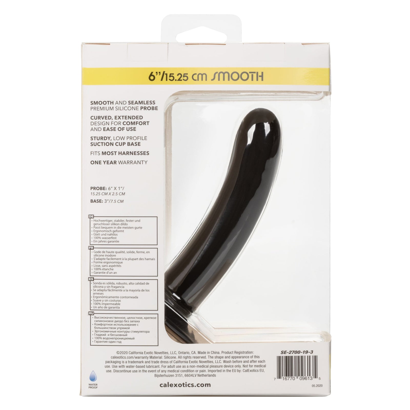 California Exotics - Boundless Smooth Pegging Probe Strap on Dildo 6" (Black) - Non Realistic Dildo with suction cup (Non Vibration) Durio.sg