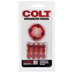 California Exotics - COLT Enhancer Cock Rings (Red) - Cock Ring (Non Vibration) Durio.sg