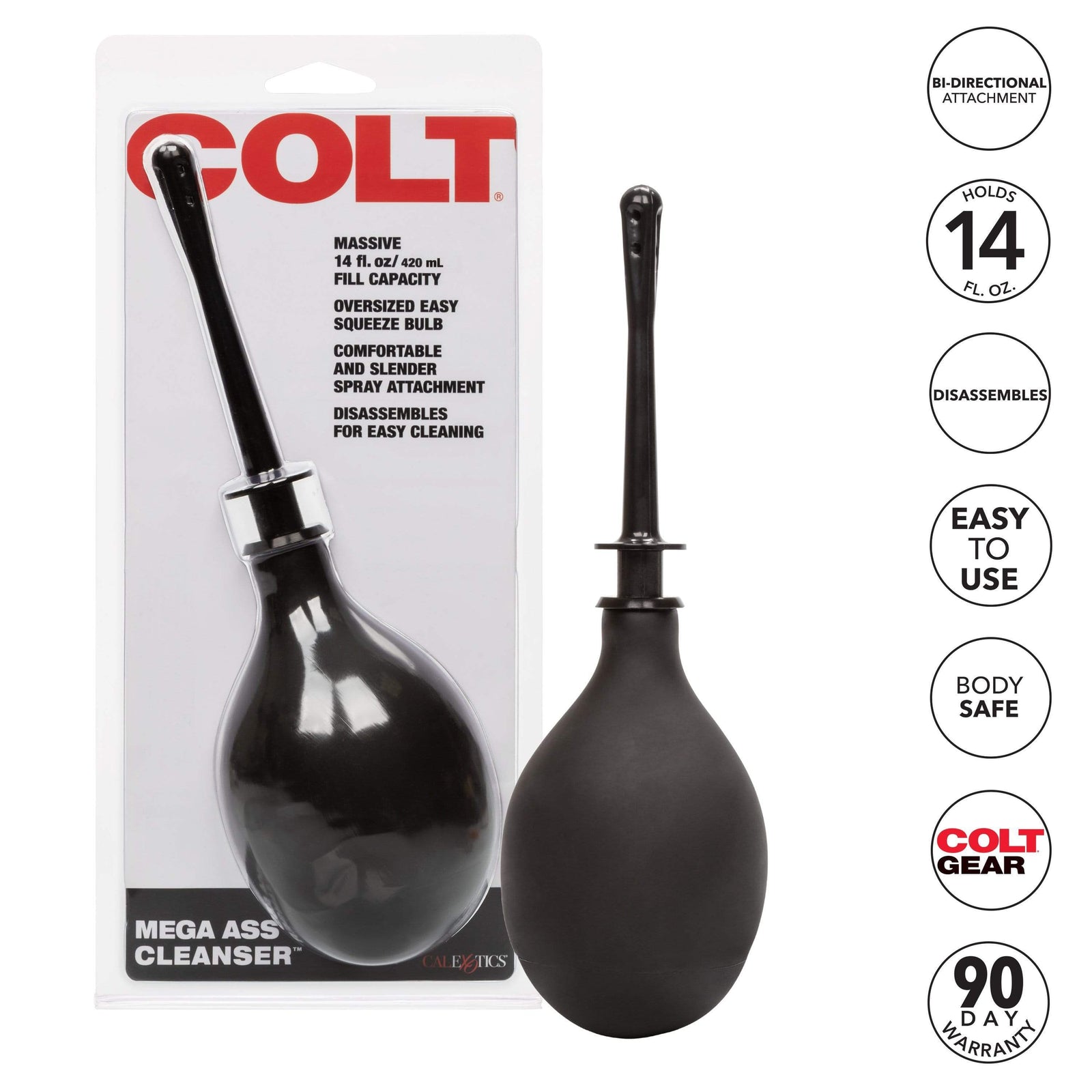 California Exotics - COLT Mega Ass Anal Douche Cleanser (Black) - Anal Douche (Non Vibration) Durio.sg