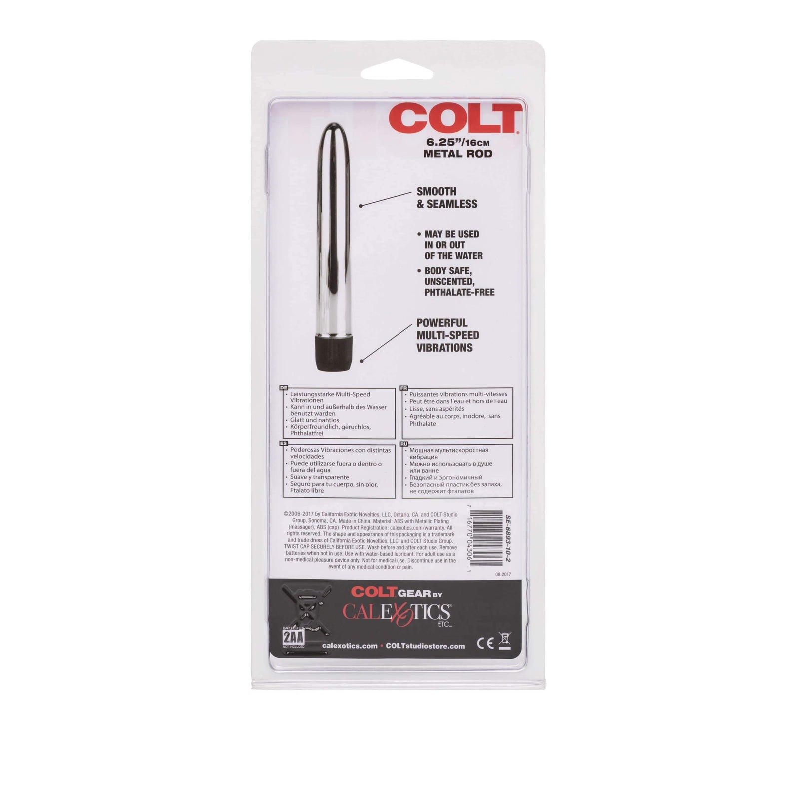 California Exotics - COLT Metal Rod Vibrator 6.25" (Silver) - Non Realistic Dildo w/o suction cup (Vibration) Non Rechargeable Durio.sg