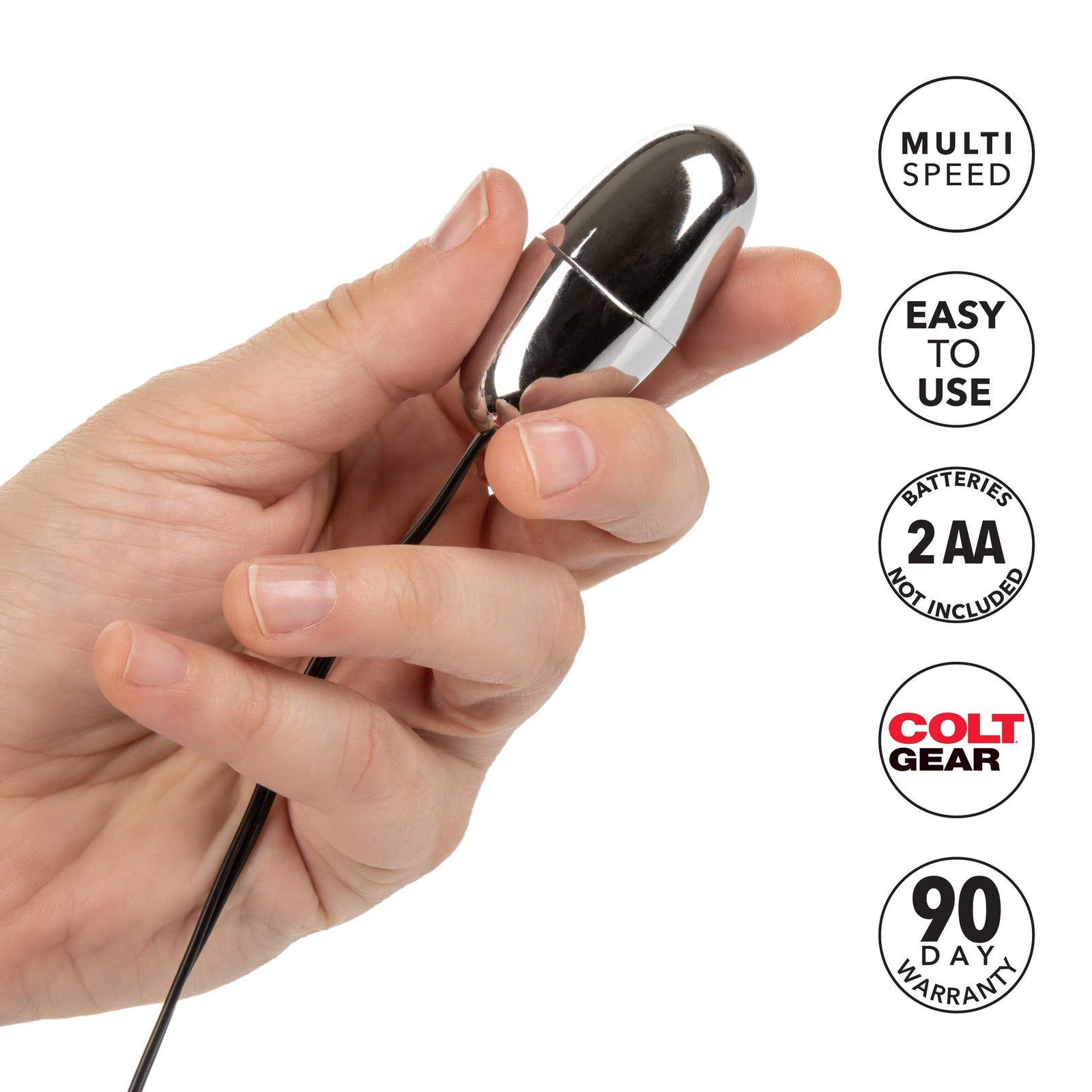 California Exotics - COLT Multi Speed Power Pak Bullet with Remote (Silver) - Wired Remote Control Egg (Vibration) Non Rechargeable Durio.sg