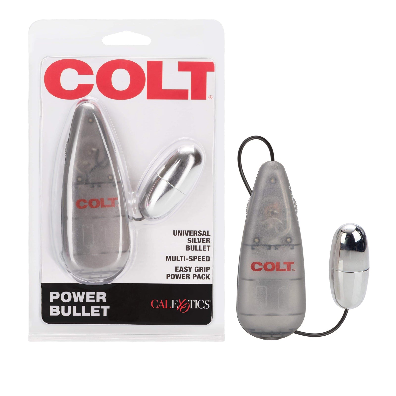 California Exotics - COLT Multi Speed Power Pak Bullet with Remote (Silver) - Wired Remote Control Egg (Vibration) Non Rechargeable Durio.sg