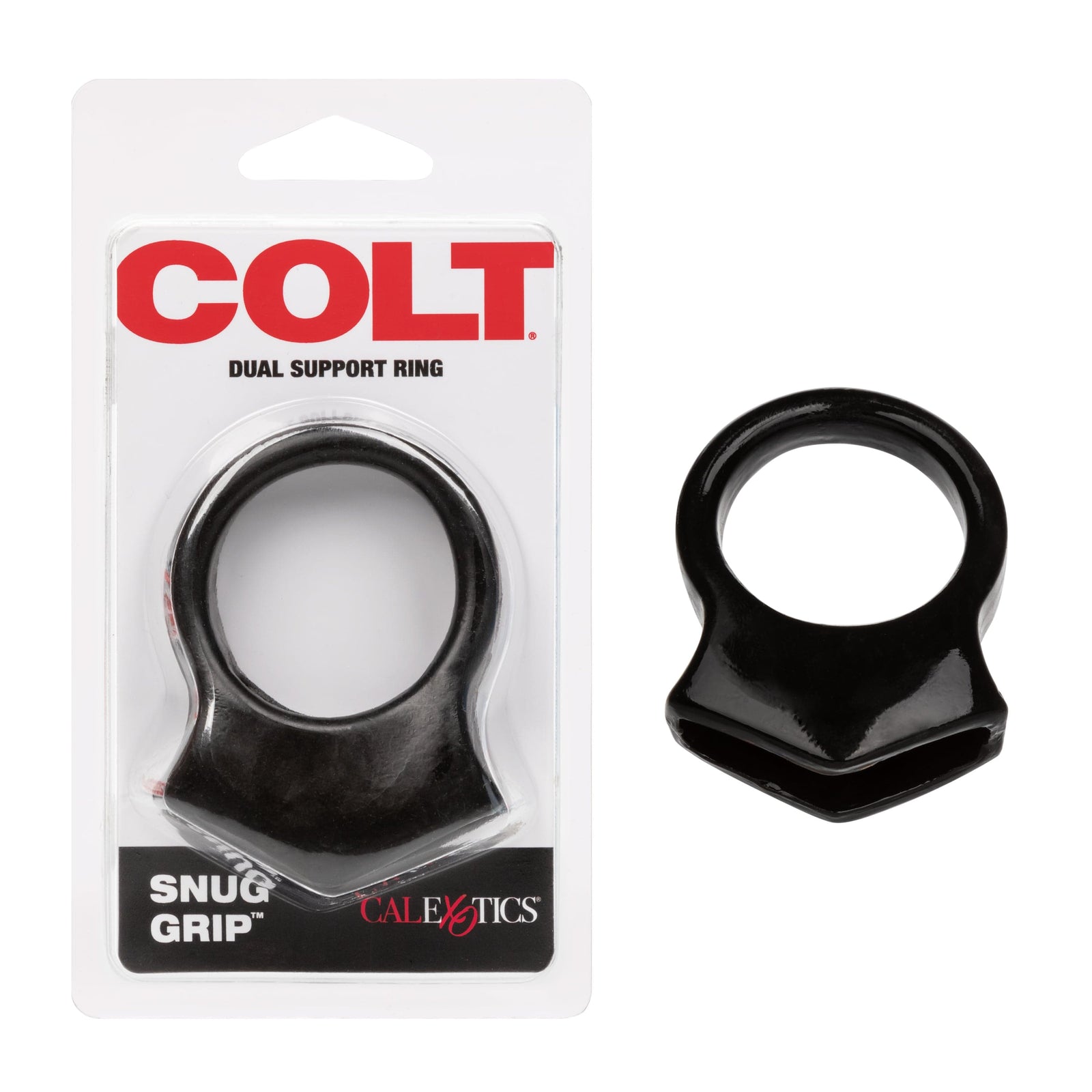 California Exotics - COLT Snug Grip Dual Support Cock Ring (Black) - Rubber Cock Ring (Non Vibration) Durio.sg