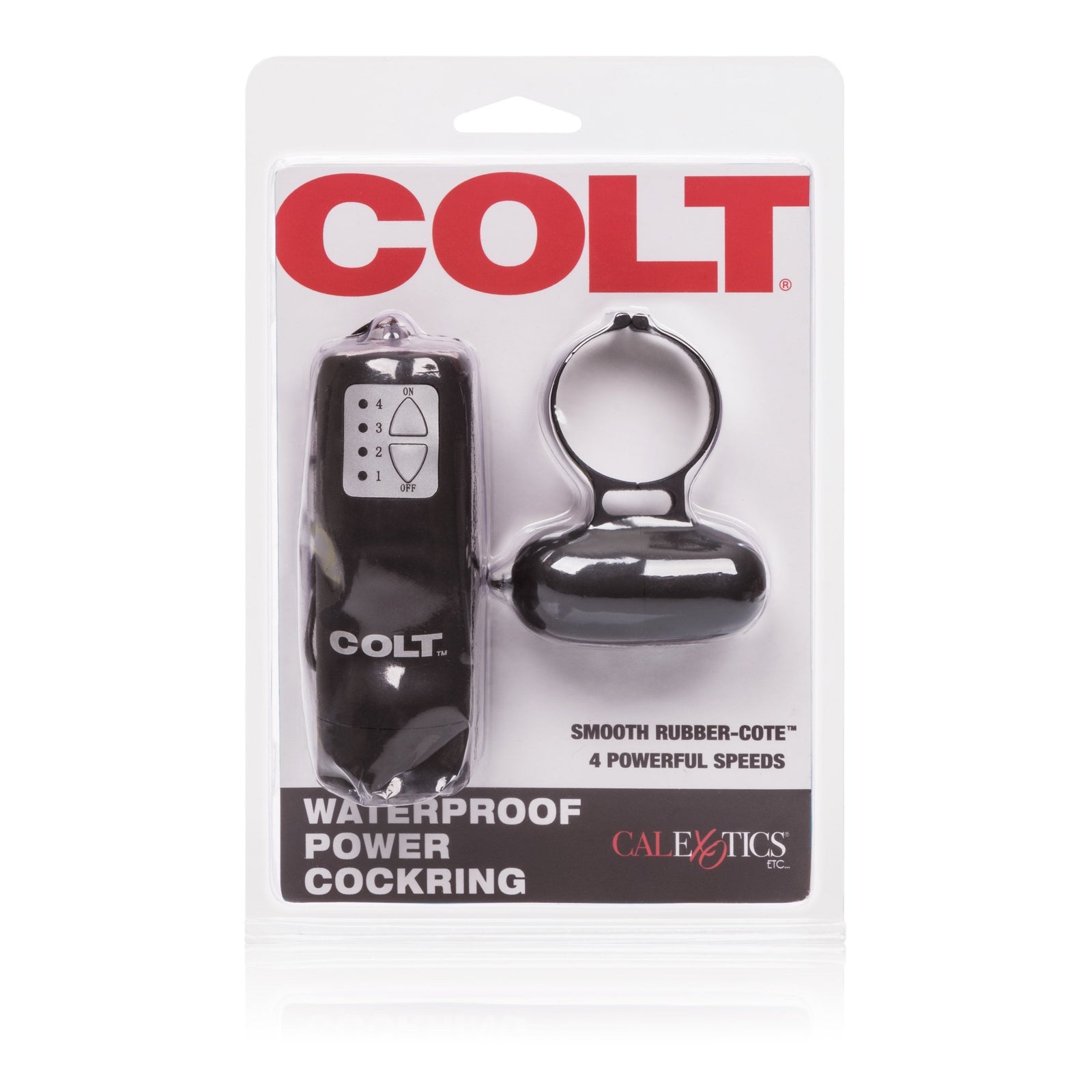 California Exotics - COLT Waterproof Power Cock Ring (Black) - Remote Control Cock Ring (Vibration) Non Rechargeable Durio.sg