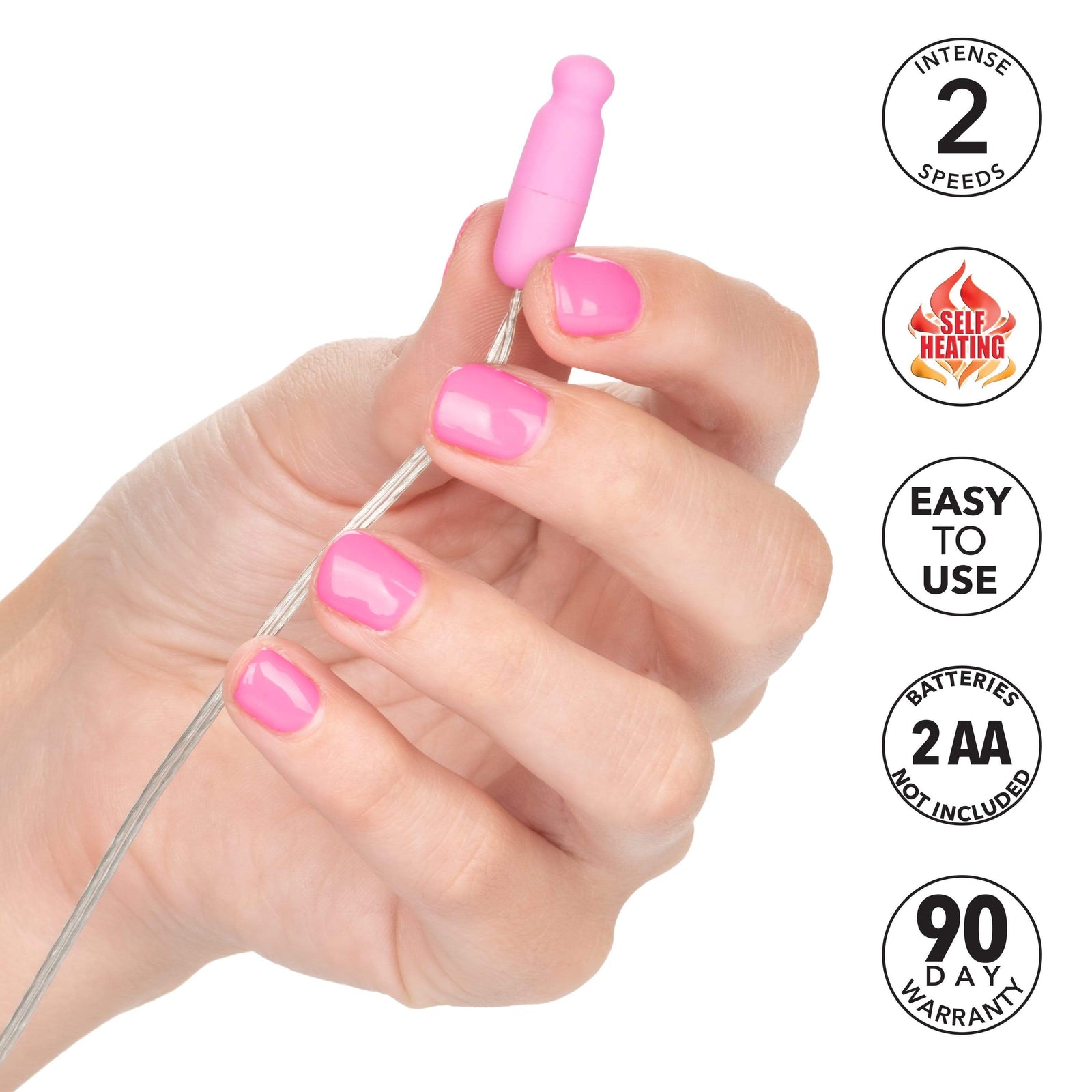 California Exotics - Classic Remote Whisper Micro Heated Bullet Vibrator (Pink) - Wired Remote Control Egg (Vibration) Non Rechargeable Durio.sg