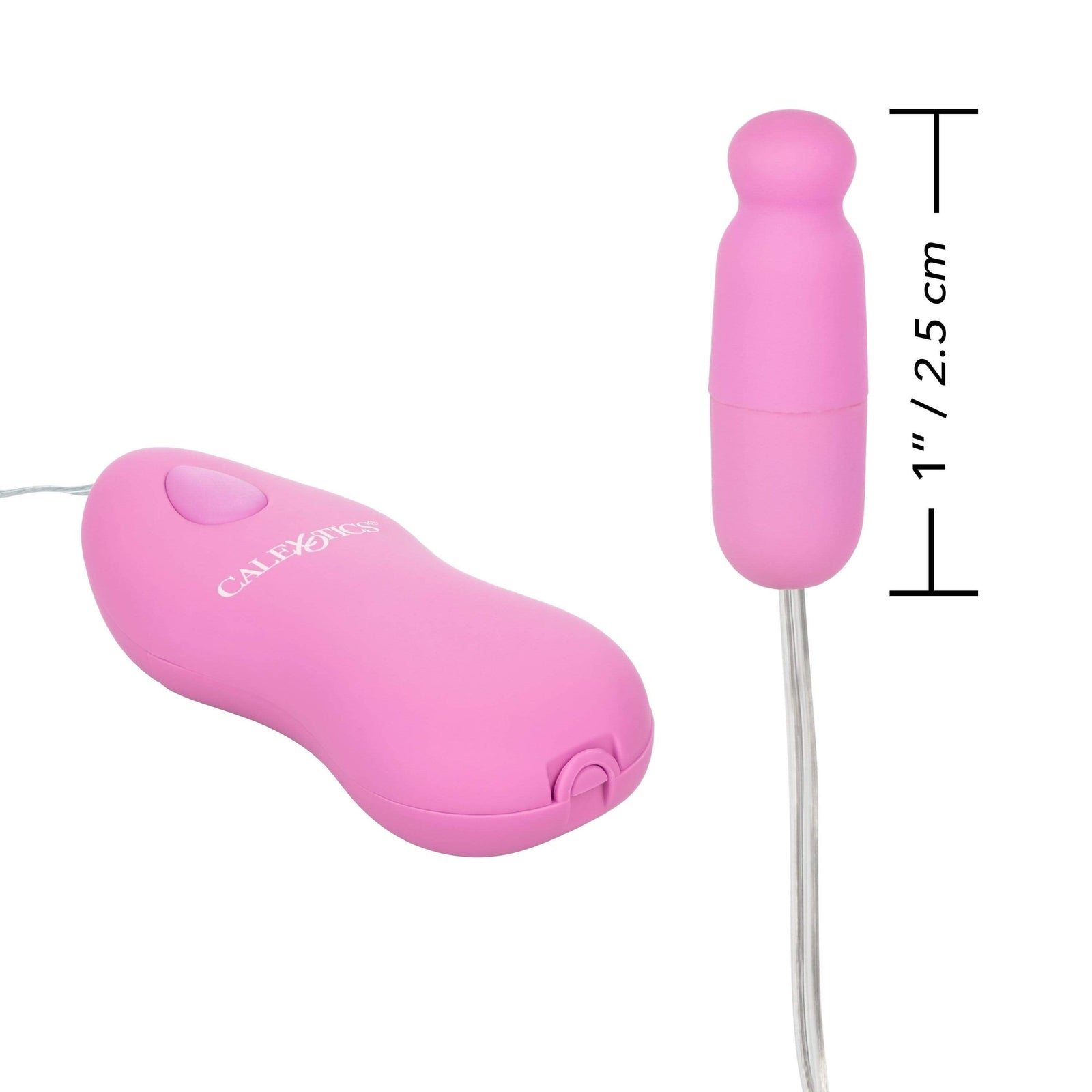 California Exotics - Classic Remote Whisper Micro Heated Bullet Vibrator (Pink) - Wired Remote Control Egg (Vibration) Non Rechargeable Durio.sg