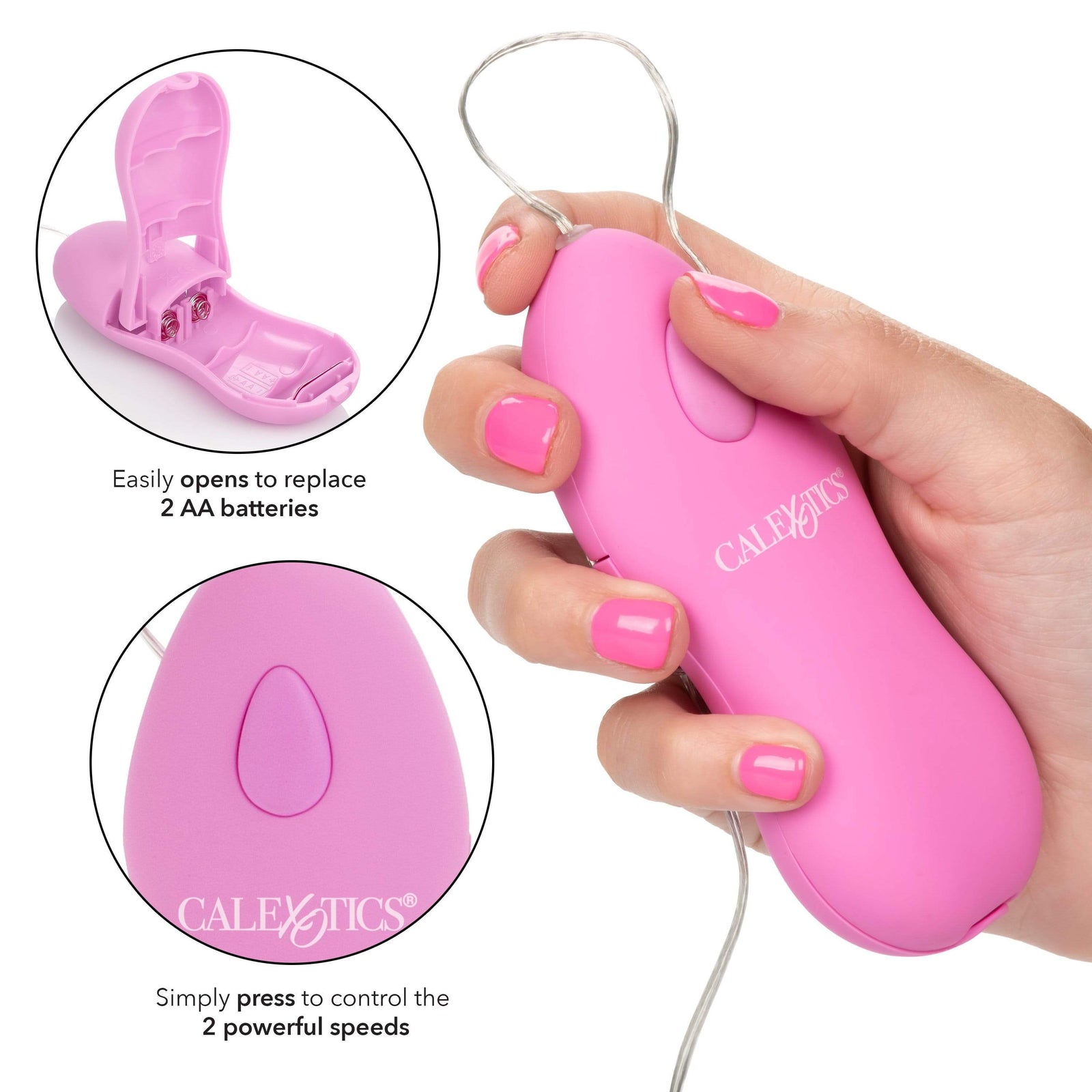 California Exotics - Classic Remote Whisper Micro Heated Bullet Vibrator (Pink) - Wired Remote Control Egg (Vibration) Non Rechargeable Durio.sg