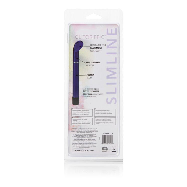 California Exotics - Clitoriffic Slimline Clit Massager (Purple) - Clit Massager (Vibration) Non Rechargeable Durio.sg