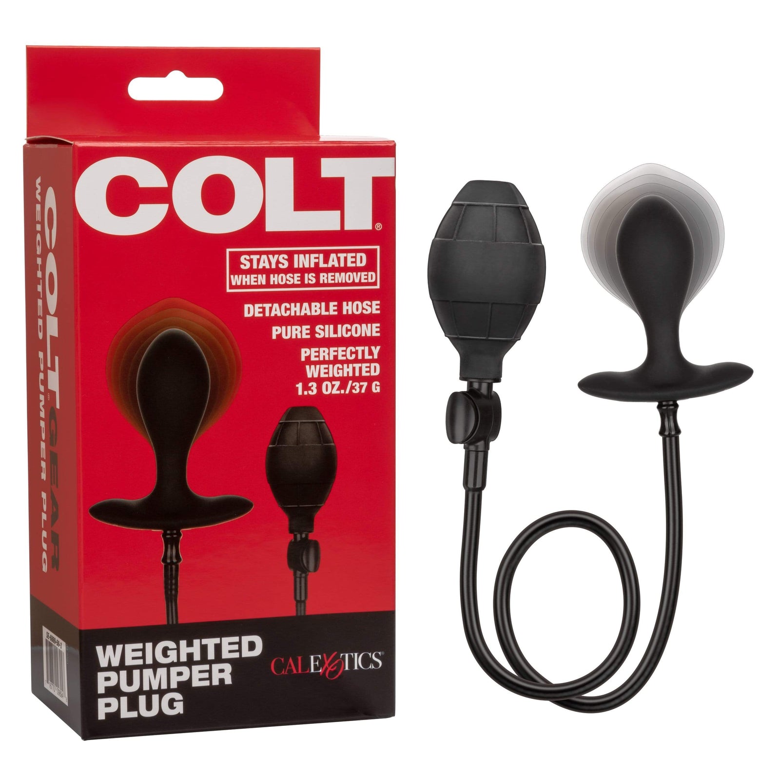 California Exotics - Colt Weighted Inflatable Pumper Plug (Black) - Expandable Anal Plug (Non Vibration) Durio.sg