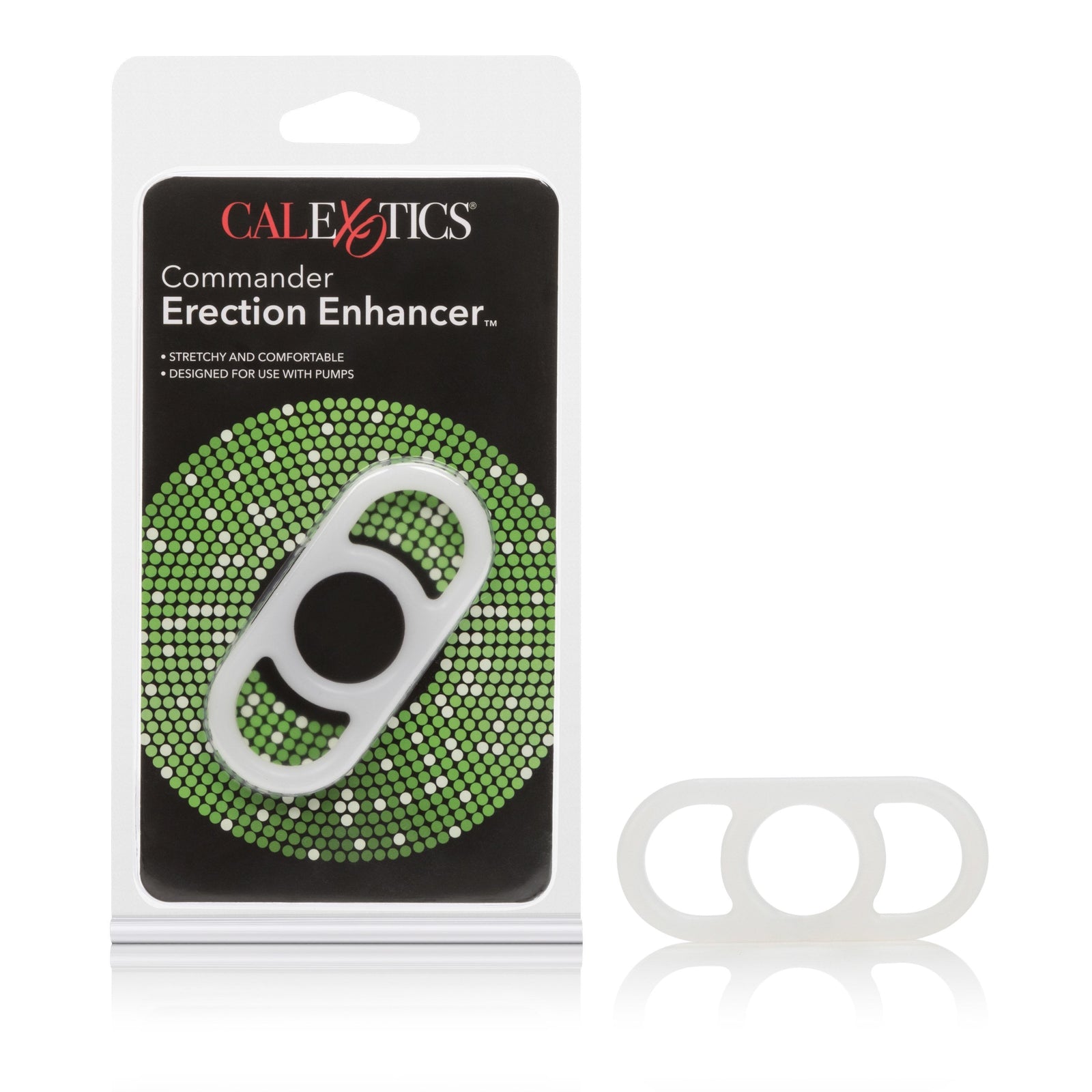 California Exotics - Commander Erection Enhancer Cock Ring (White) - Rubber Cock Ring (Non Vibration) Durio.sg