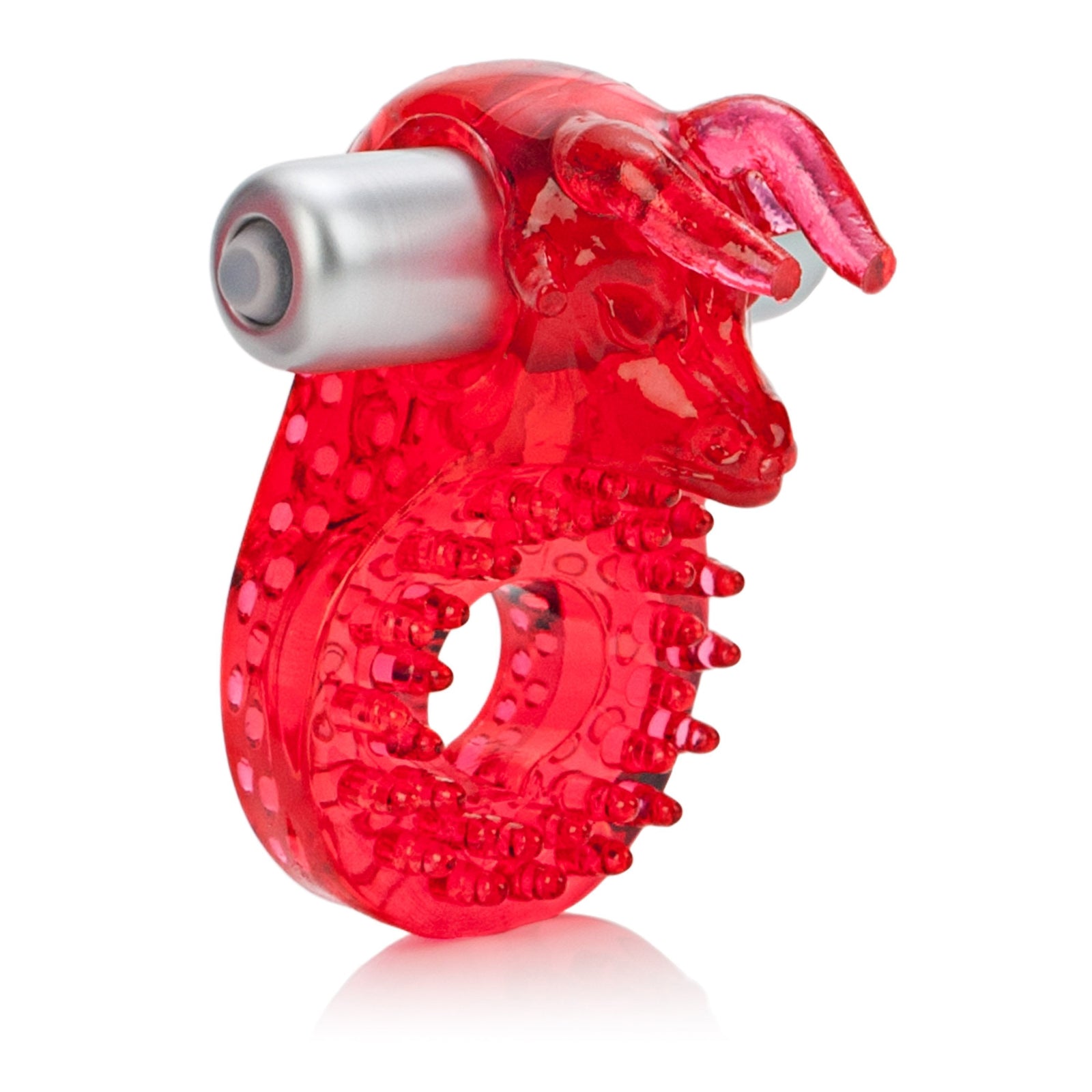 California Exotics - Couple's Raging Bull Vibrating Cock Ring (Red) - Rubber Cock Ring (Vibration) Non Rechargeable Durio.sg