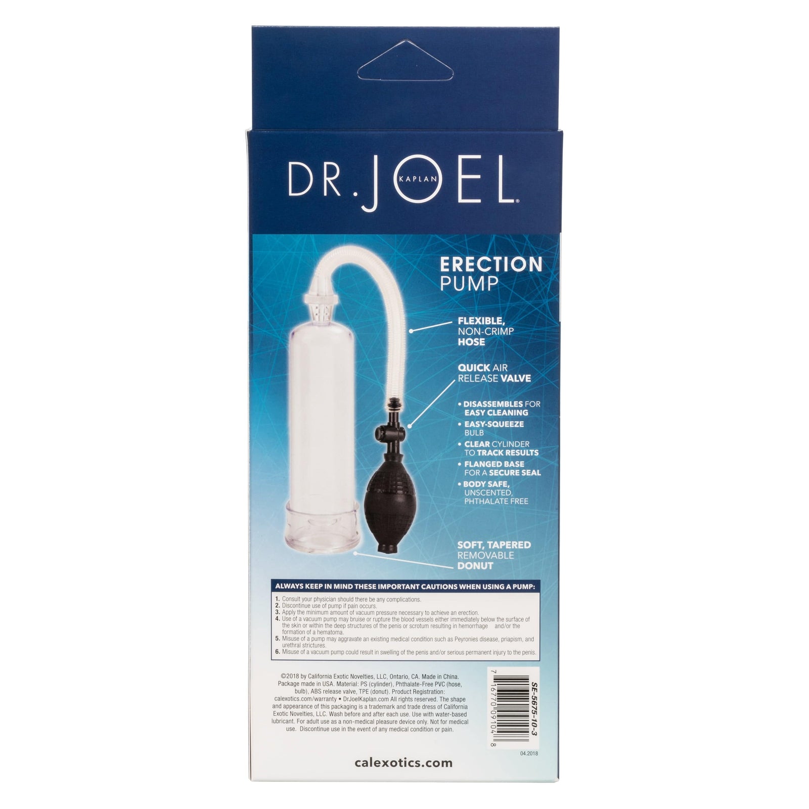 California Exotics - Dr Joel Kaplan Erection Penis Pump (Clear) - Penis Pump (Non Vibration) Durio.sg