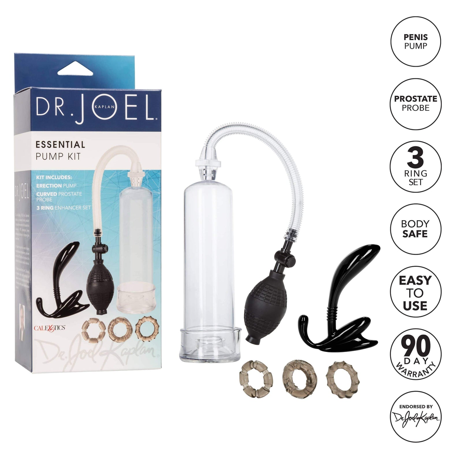 California Exotics - Dr Joel Kaplan Essential Penis Pump Kit (Clear) - Penis Pump (Non Vibration) Durio.sg