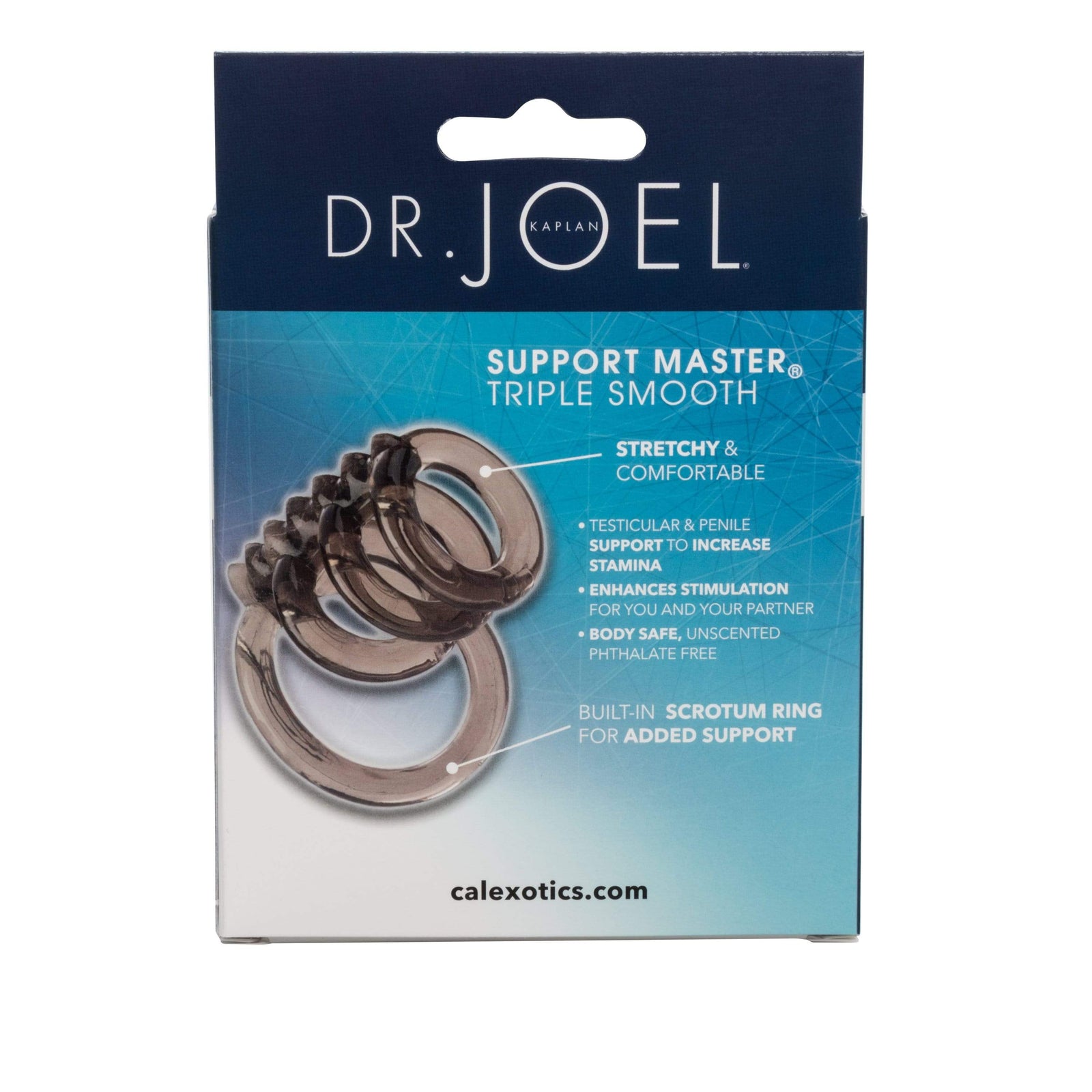 California Exotics - Dr Joel Kaplan Support Master Triple Smooth Cock Cage (Grey) - Rubber Cock Cage (Non Vibration) Durio.sg