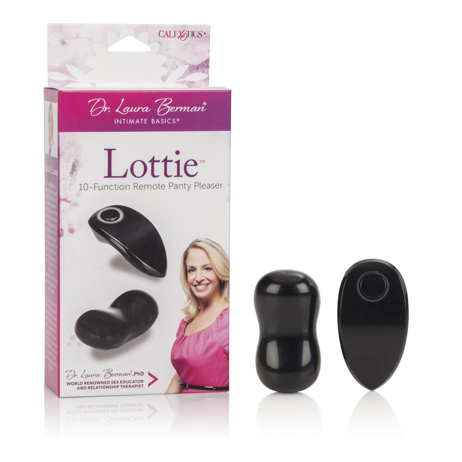California Exotics - Dr Laura Berman Lottie 10 Function Remote Panty Pleaser (Black) - Panties Massager Remote Control (Vibration) Non Rechargeable Durio.sg