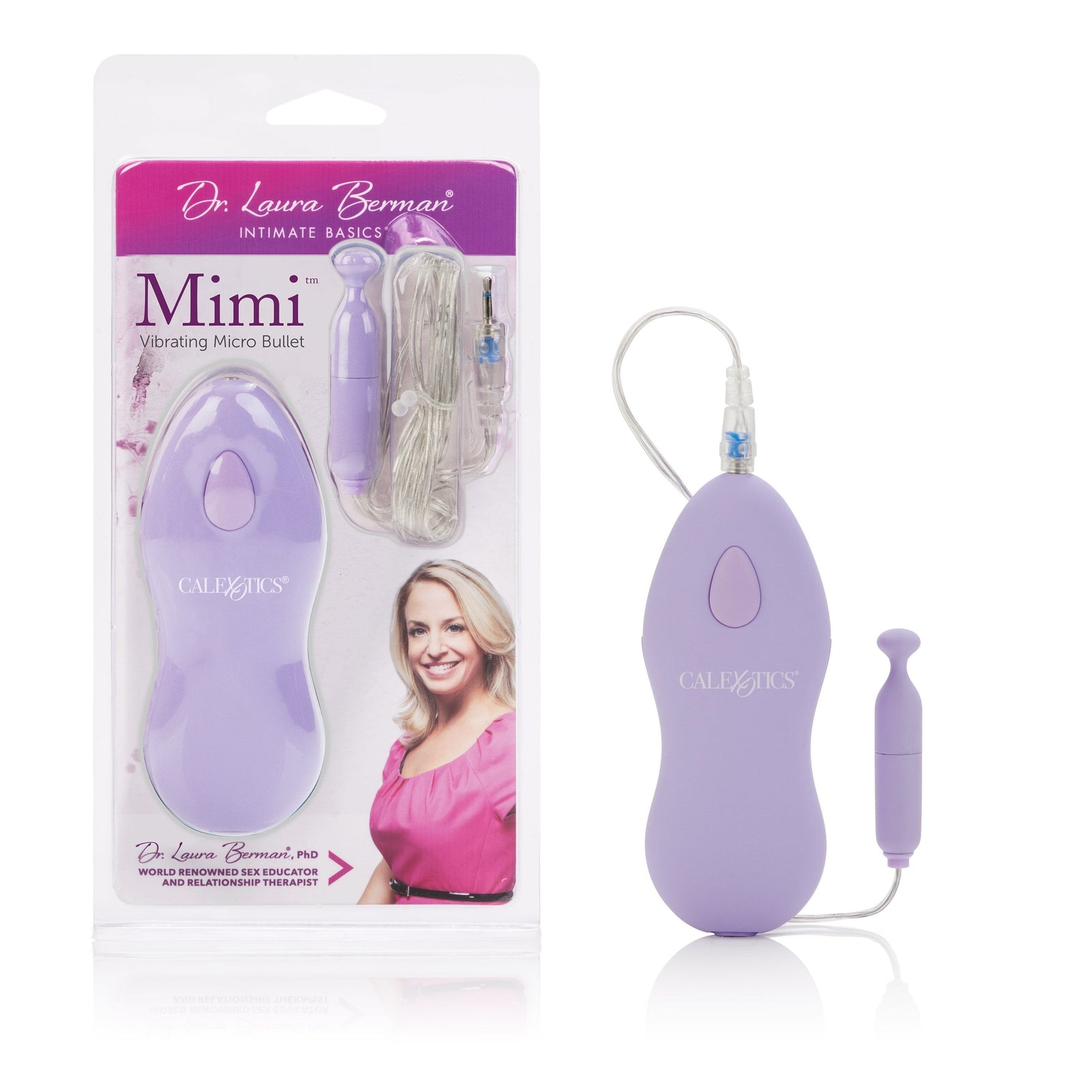 California Exotics - Dr Laura Berman Mimi Vibrating Micro Bullet (Purple) - Wired Remote Control Egg (Vibration) Non Rechargeable Durio.sg