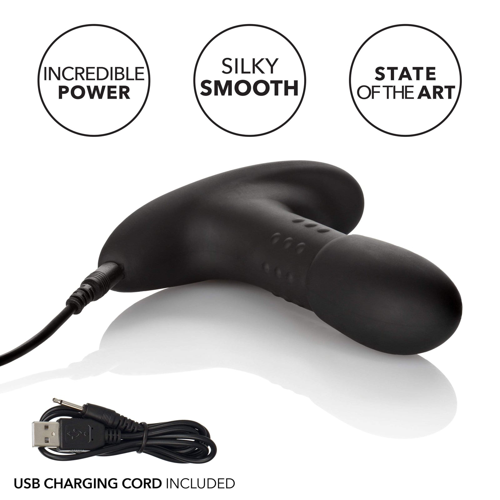 California Exotics - Eclipse Beaded Rotating Probe Massager (Black) - Prostate Massager (Vibration) Rechargeable Durio.sg
