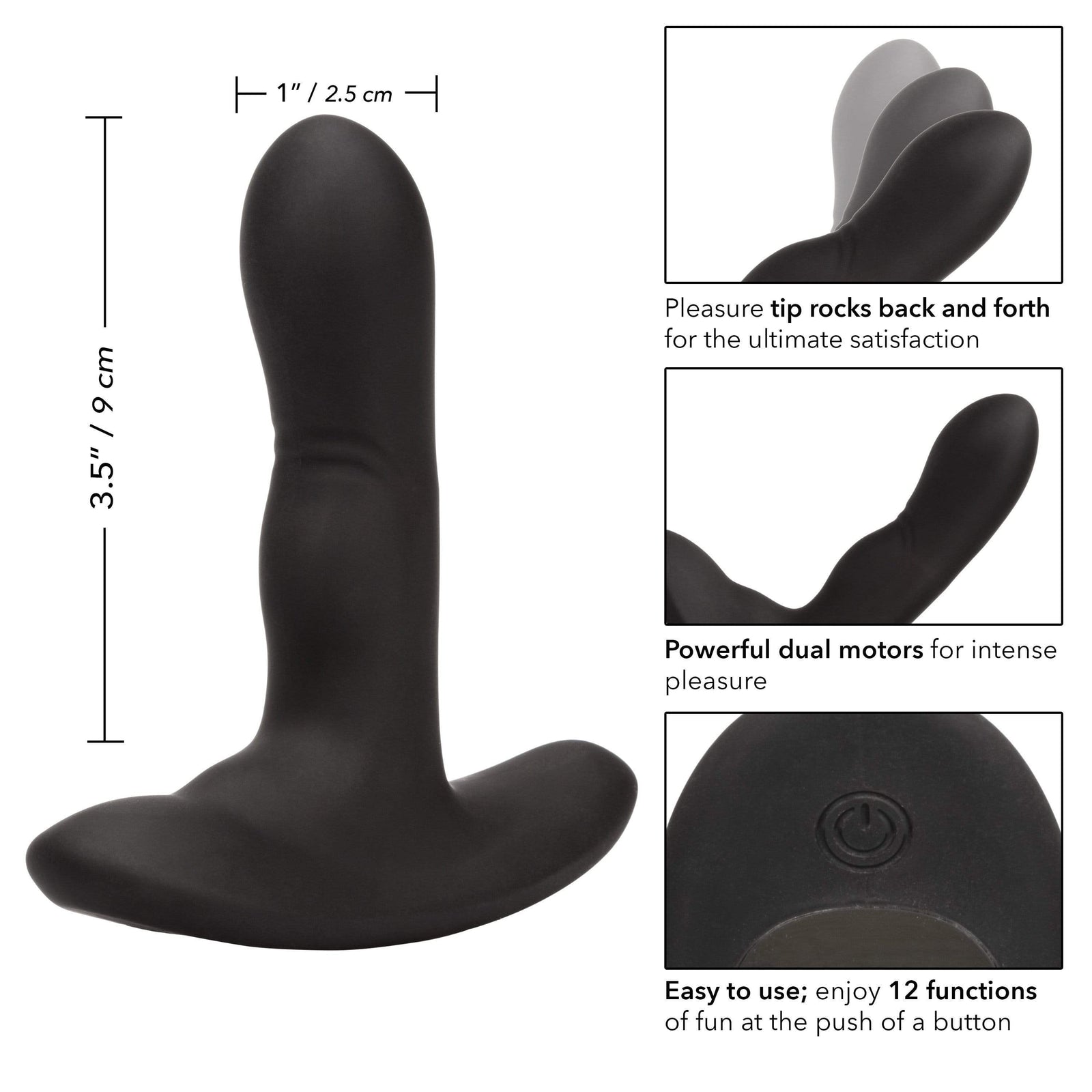 California Exotics - Eclipse Rocking Probe Prostate Massager (Black) - Prostate Massager (Vibration) Rechargeable Durio.sg