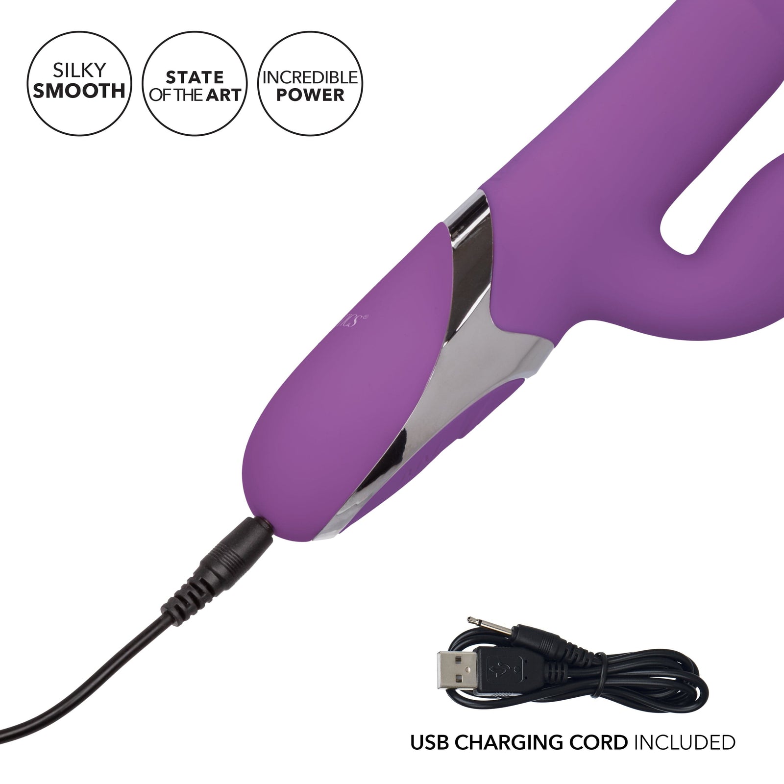 California Exotics - Enchanted Kisser Thrusting Rabbit Vibrator (Purple) - Rabbit Dildo (Vibration) Rechargeable Durio.sg