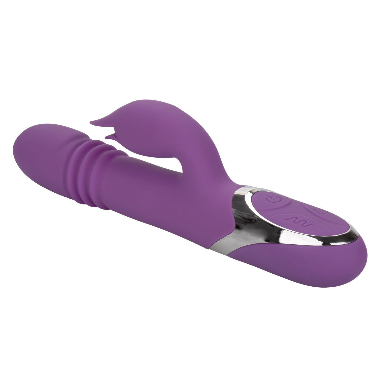 California Exotics - Enchanted Kisser Thrusting Rabbit Vibrator (Purple) - Rabbit Dildo (Vibration) Rechargeable Durio.sg