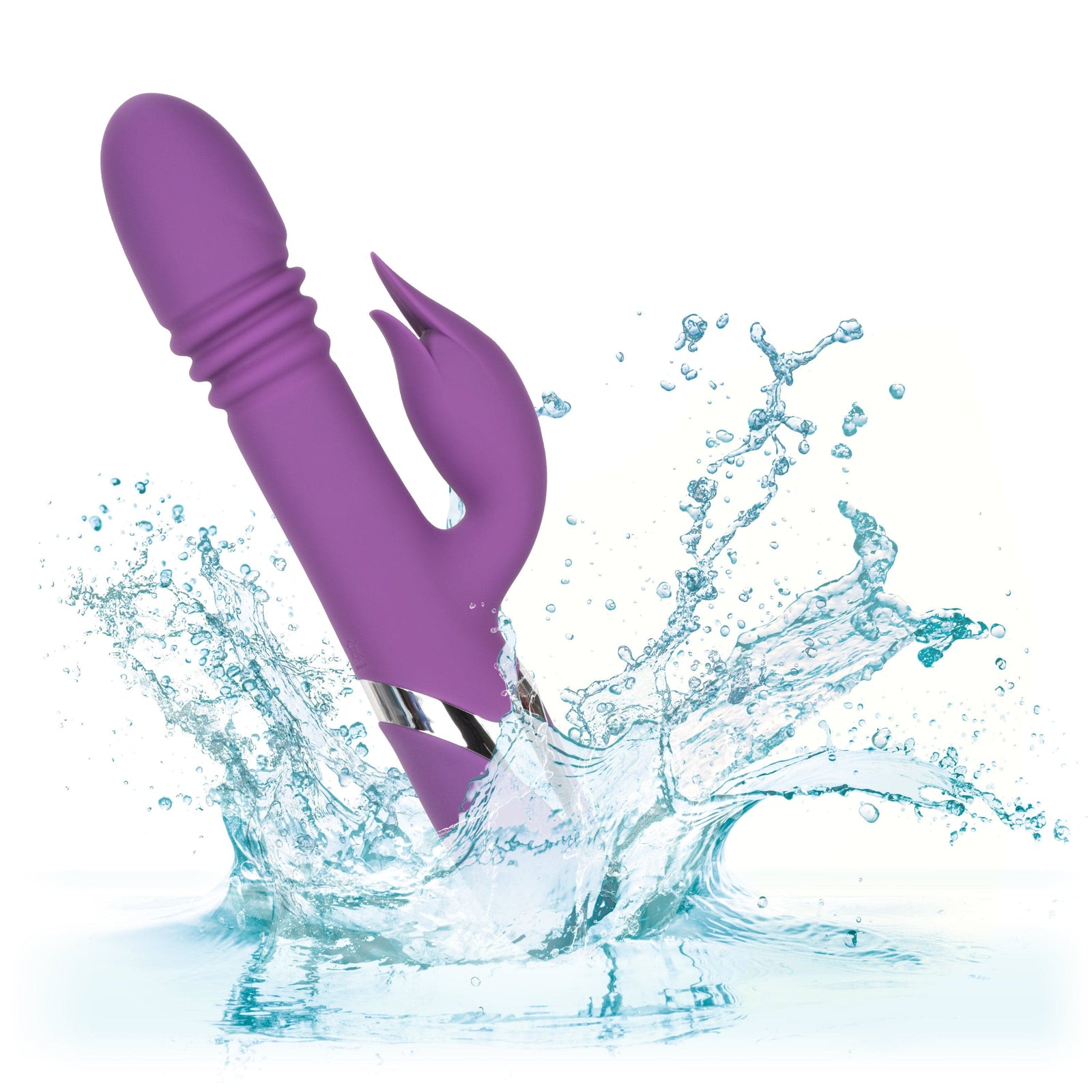 California Exotics - Enchanted Kisser Thrusting Rabbit Vibrator (Purple) - Rabbit Dildo (Vibration) Rechargeable Durio.sg