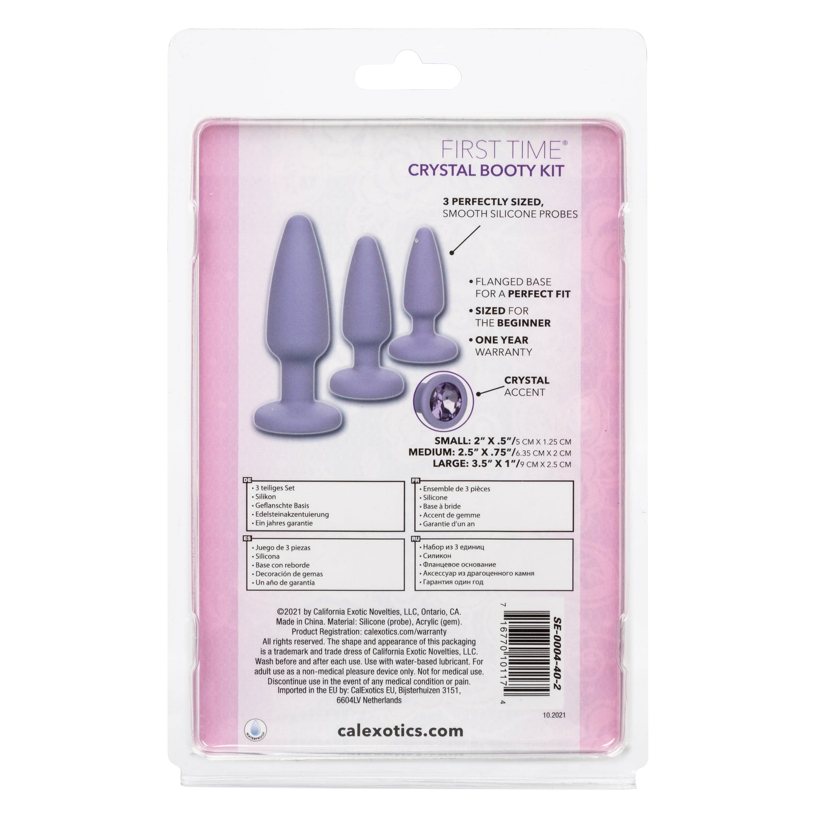 California Exotics - First Time Crystal Booty Anal Kit (Purple) - Anal Plug (Non Vibration) Durio.sg