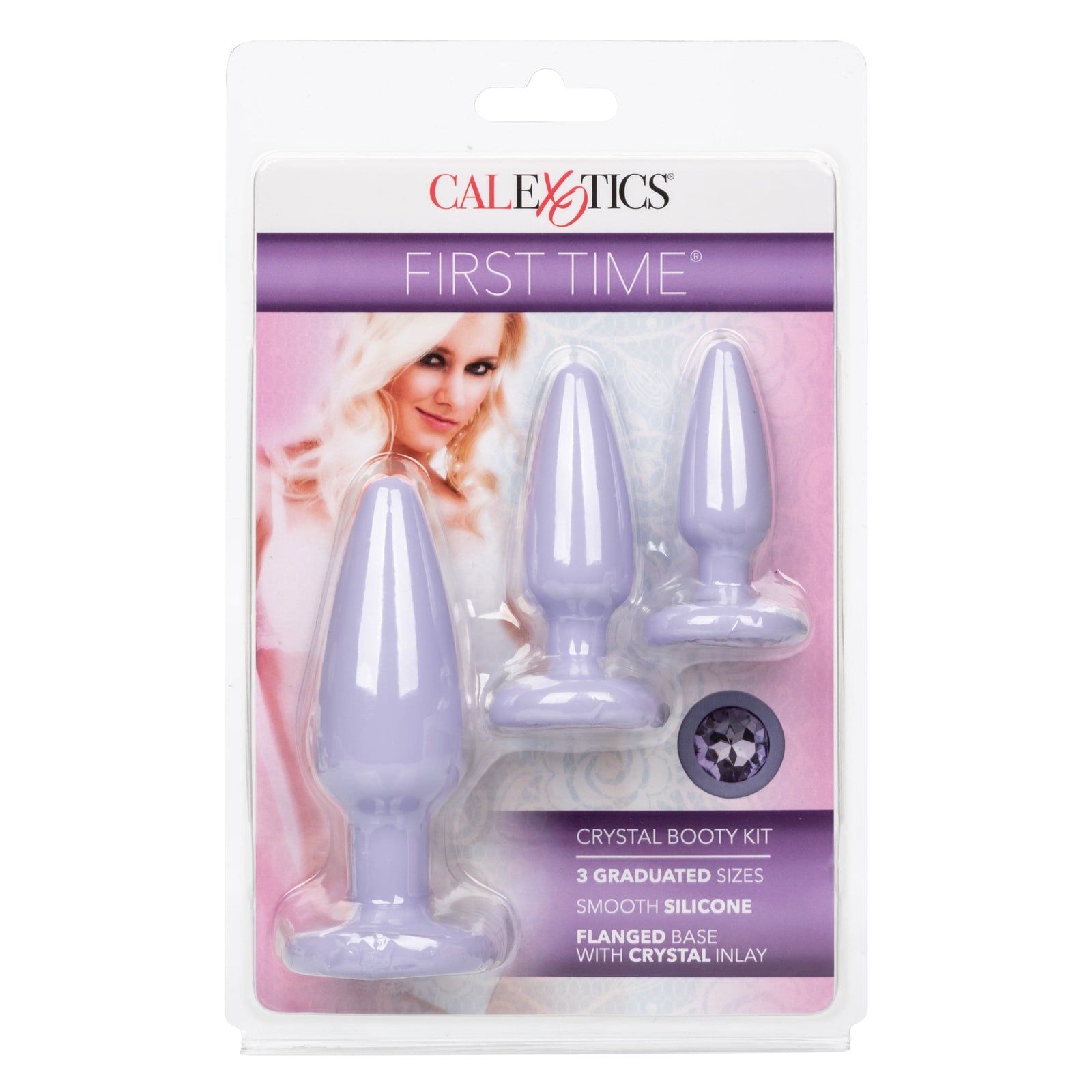 California Exotics - First Time Crystal Booty Anal Kit (Purple) - Anal Plug (Non Vibration) Durio.sg