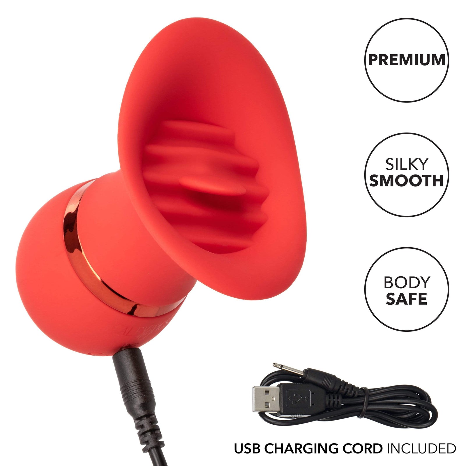 California Exotics - French Kiss Charmer Clit Massager (Red) - Clit Massager (Vibration) Rechargeable Durio.sg