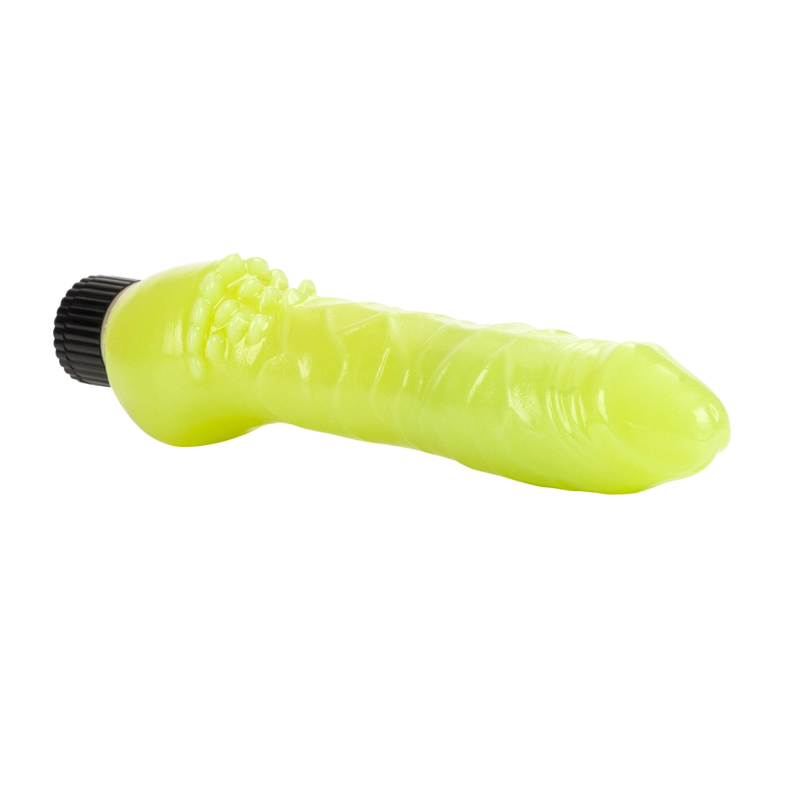 California Exotics - Glow In The Dark Jelly Vibe Realistic Dildo (Green) - Realistic Dildo w/o suction cup (Vibration) Non Rechargeable Durio.sg