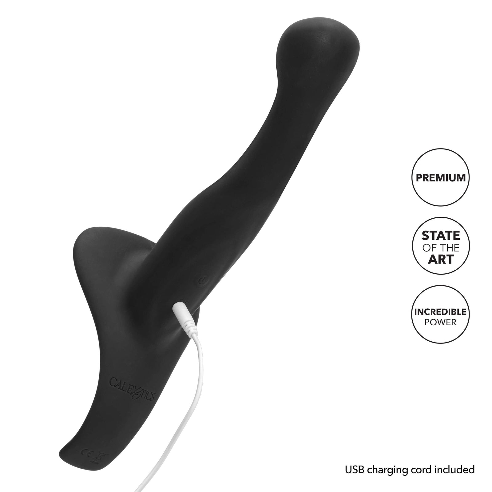 California Exotics - Her Royal Harness Crotchless Strap On The Royal Vibrating Set (Black) - Strap On with Dildo for Reverse Insertion (Vibration) Rechargeable Durio.sg