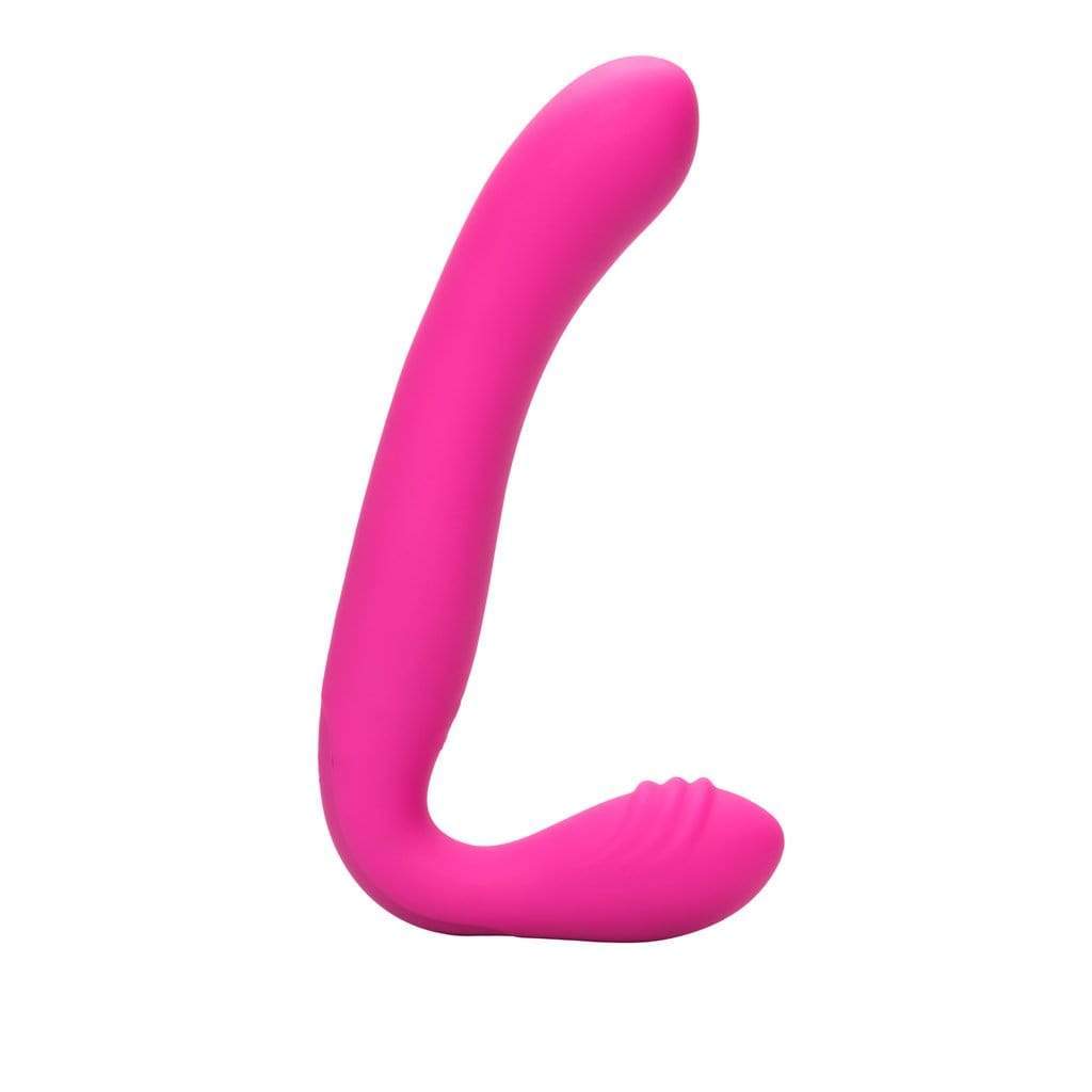 California Exotics - Her Royal Harness Rechargeable Love Rider Strapless Strap On (Pink) - Strap On with Dildo for Reverse Insertion (Vibration) Rechargeable Durio.sg