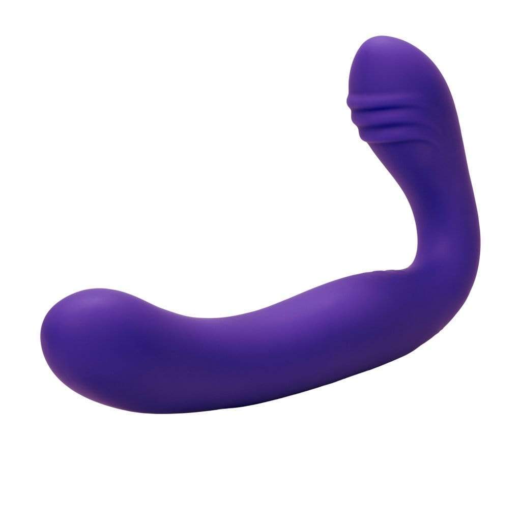 California Exotics - Her Royal Harness Rechargeable Love Rider Strapless Strap On (Purple) - Strap On with Dildo for Reverse Insertion (Vibration) Rechargeable Durio.sg