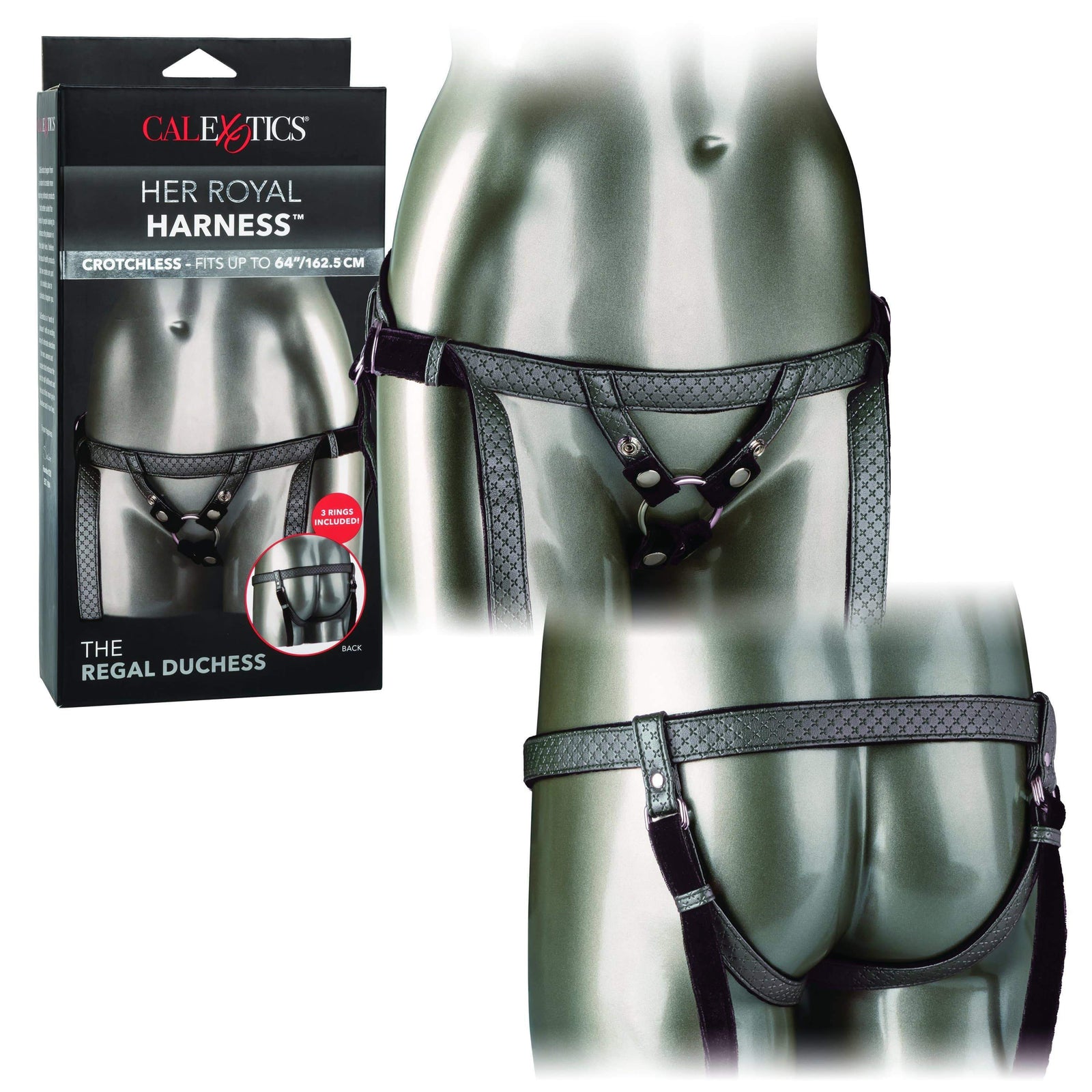 California Exotics - Her Royal Harness The Regal Duchess Strap On (Black) - Strap On w/o Dildo Durio.sg