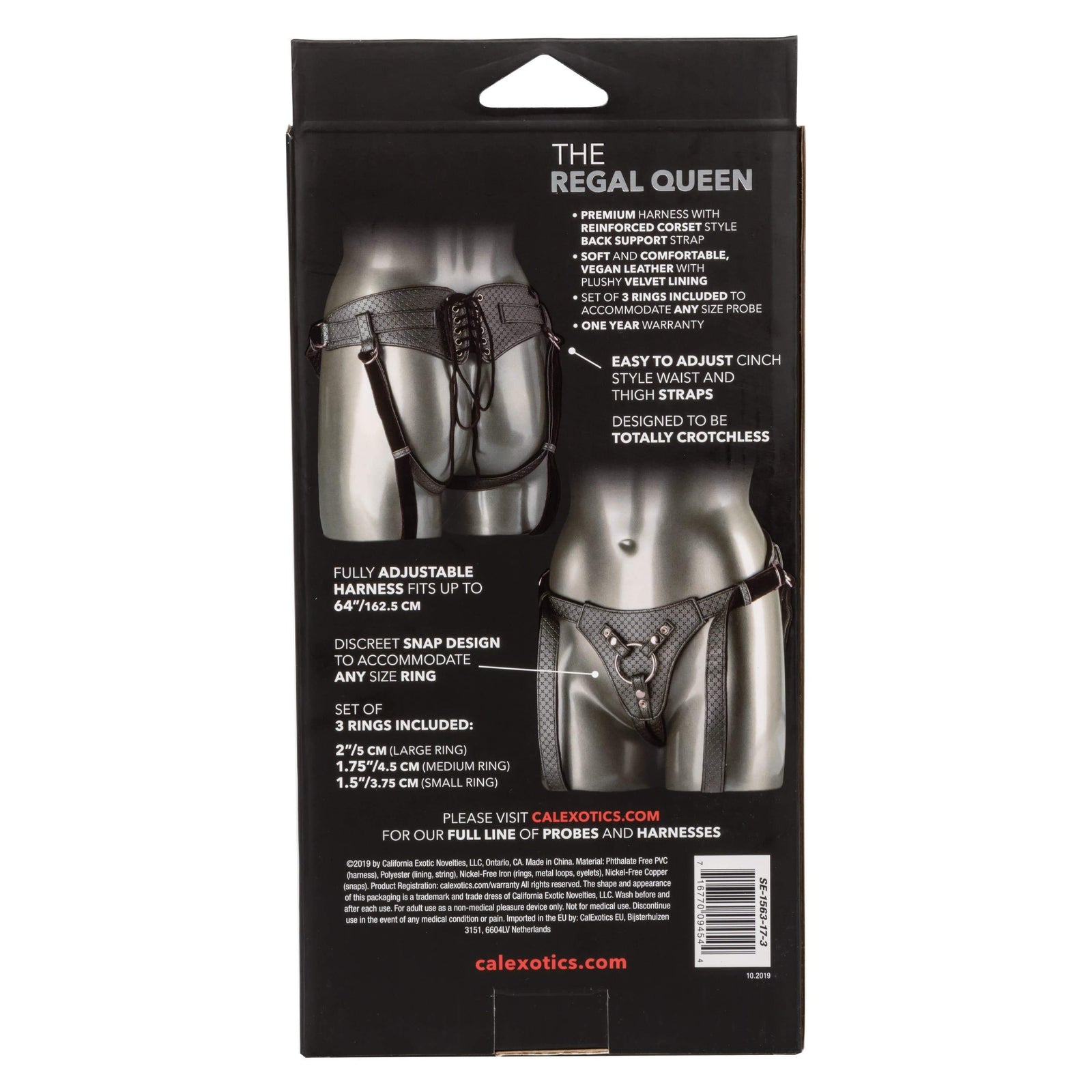 California Exotics - Her Royal Harness The Regal Queen Strap On (Black) - Strap On w/o Dildo Durio.sg