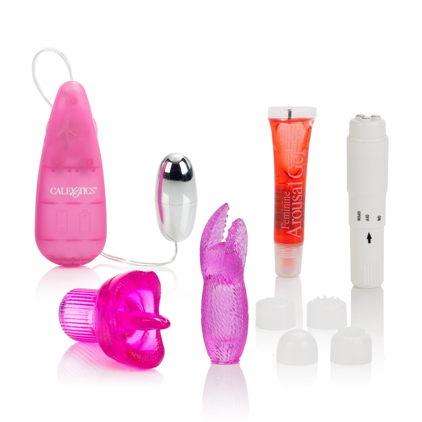 California Exotics - Hers Clit Massagers Kit (Pink) - Clit Massager (Vibration) Non Rechargeable Durio.sg