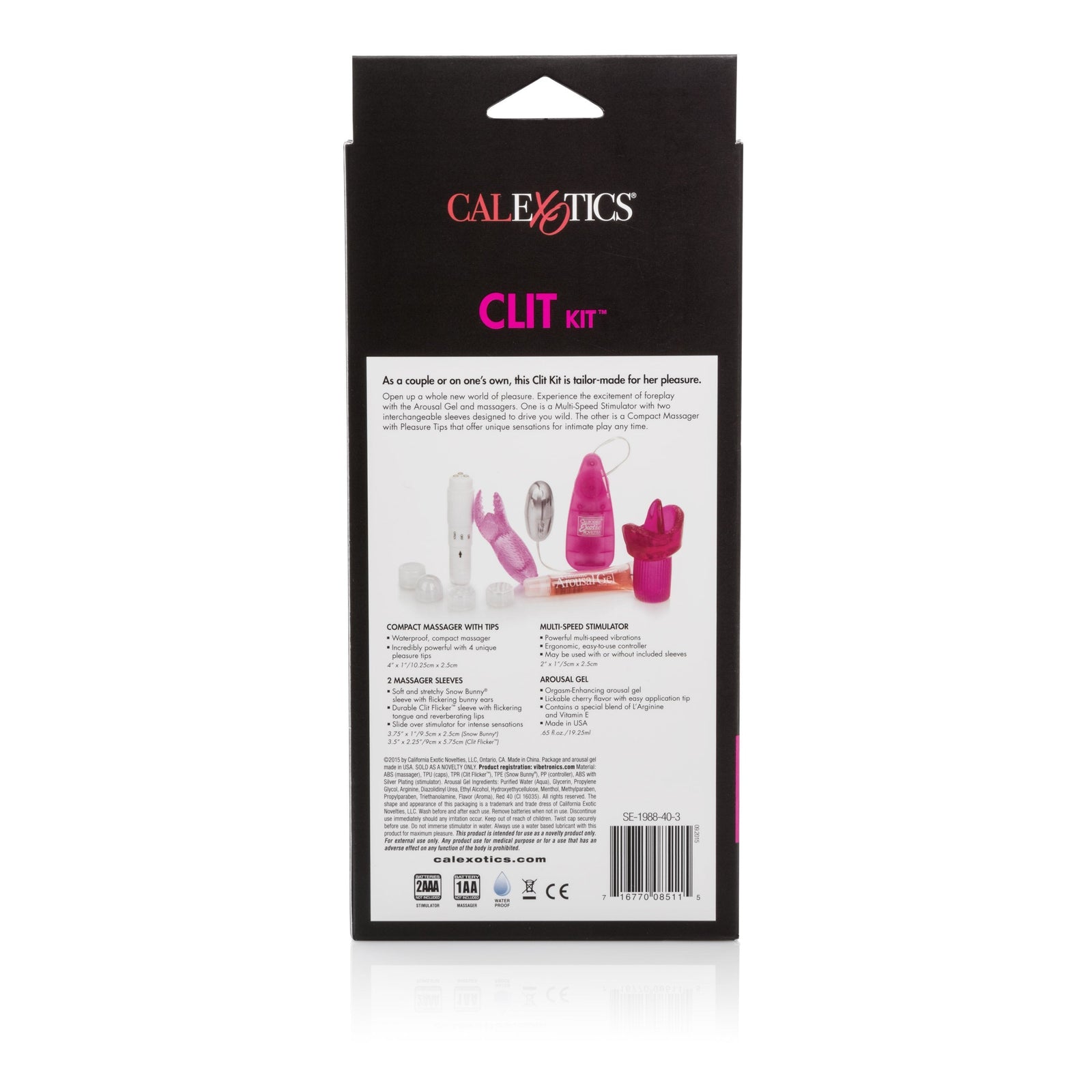 California Exotics - Hers Clit Massagers Kit (Pink) - Clit Massager (Vibration) Non Rechargeable Durio.sg