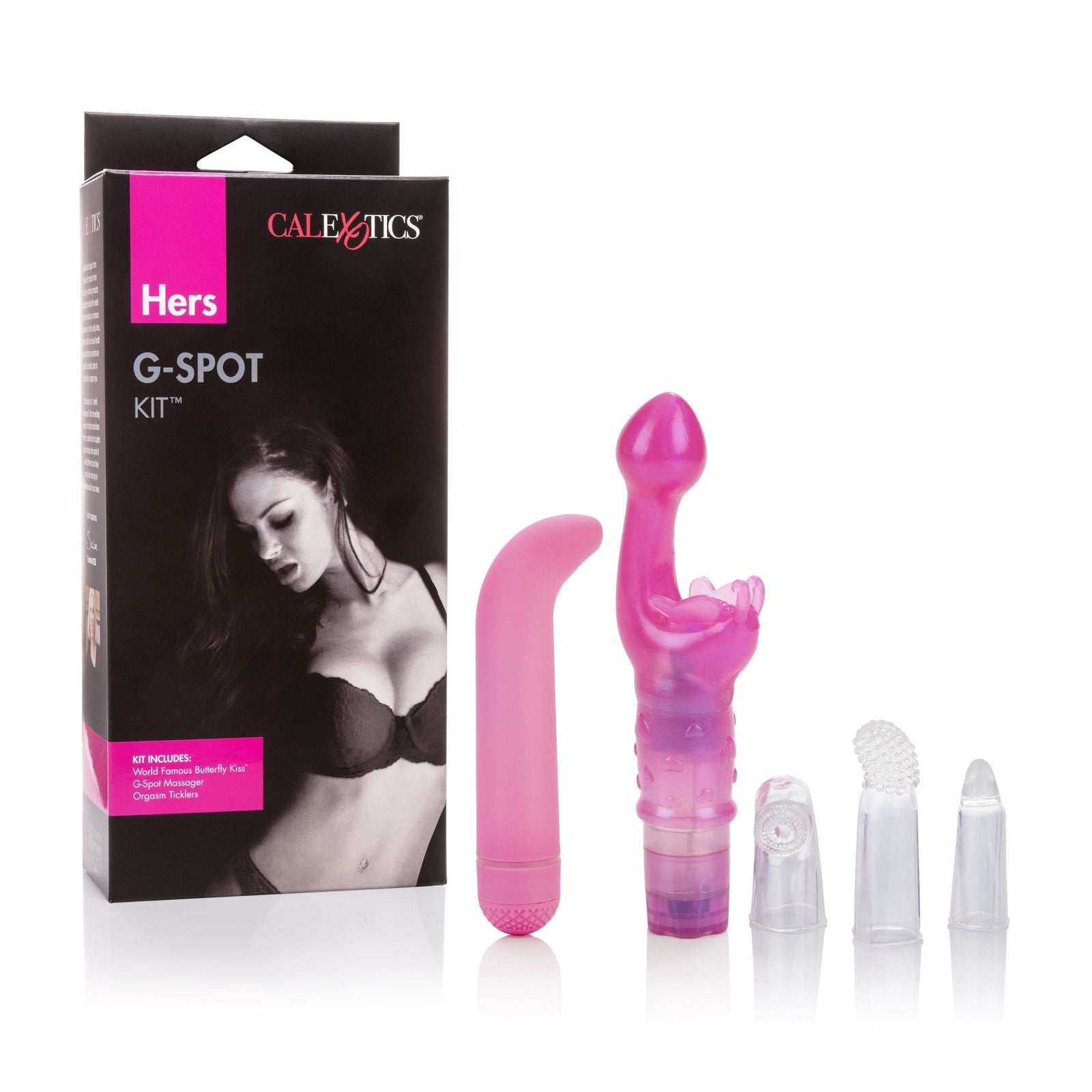 California Exotics - Hers G-Spot Vibrators Kit (Pink) - G Spot Dildo (Vibration) Non Rechargeable Durio.sg