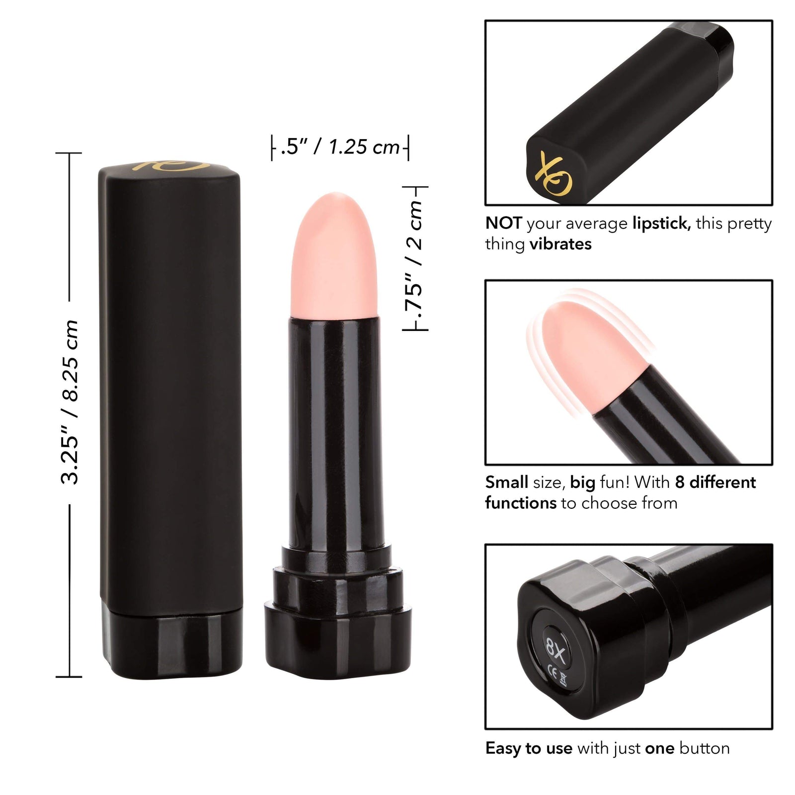 California Exotics - Hide and Play Wireless Discreet Lipstick Vibrator (Black) - Discreet Toys Durio.sg